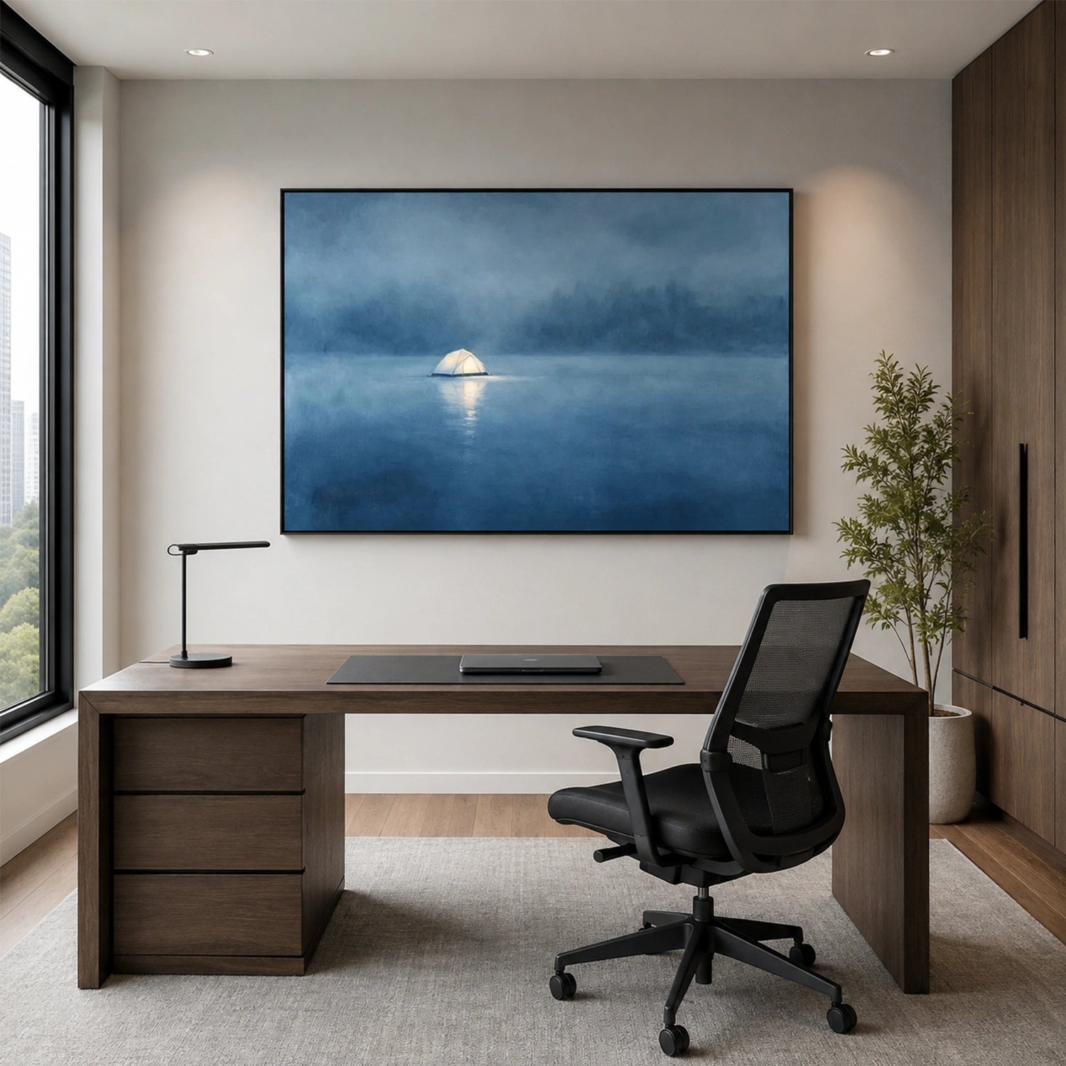 Abstract Ocean And Sky Canvas Art #OC216