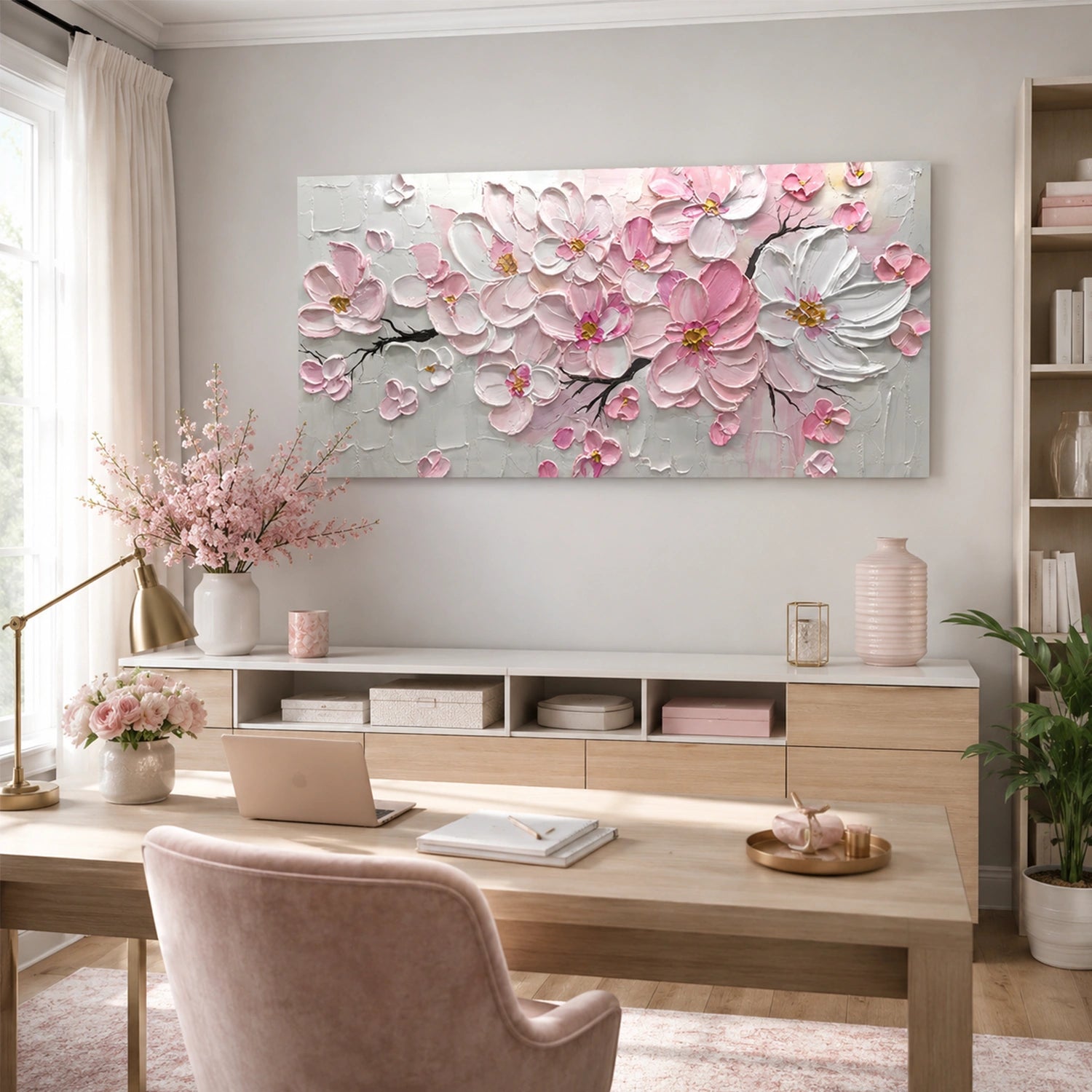 Abstract Flower And Tree Textured Canvas Art #MF213