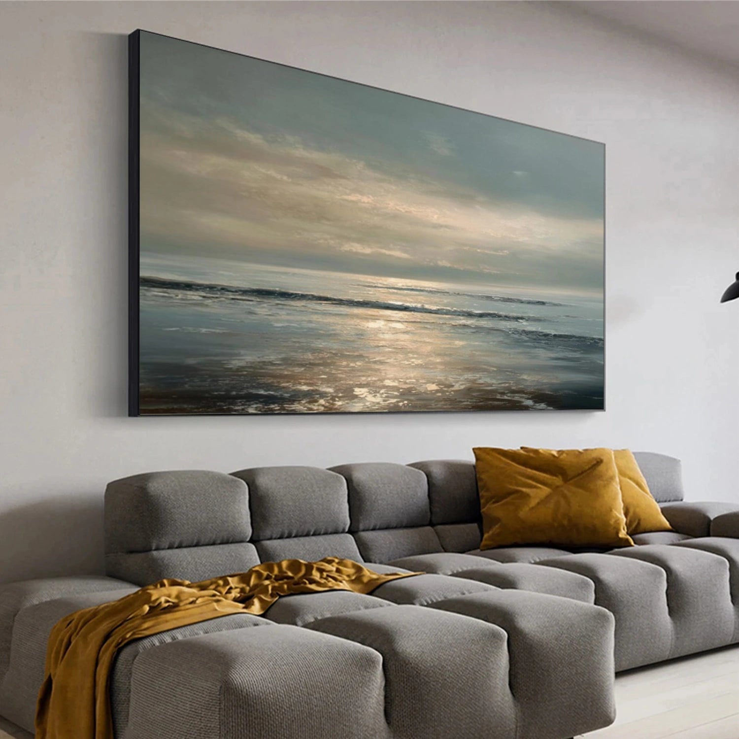 Abstract Ocean And Sky Canvas Art #OC100