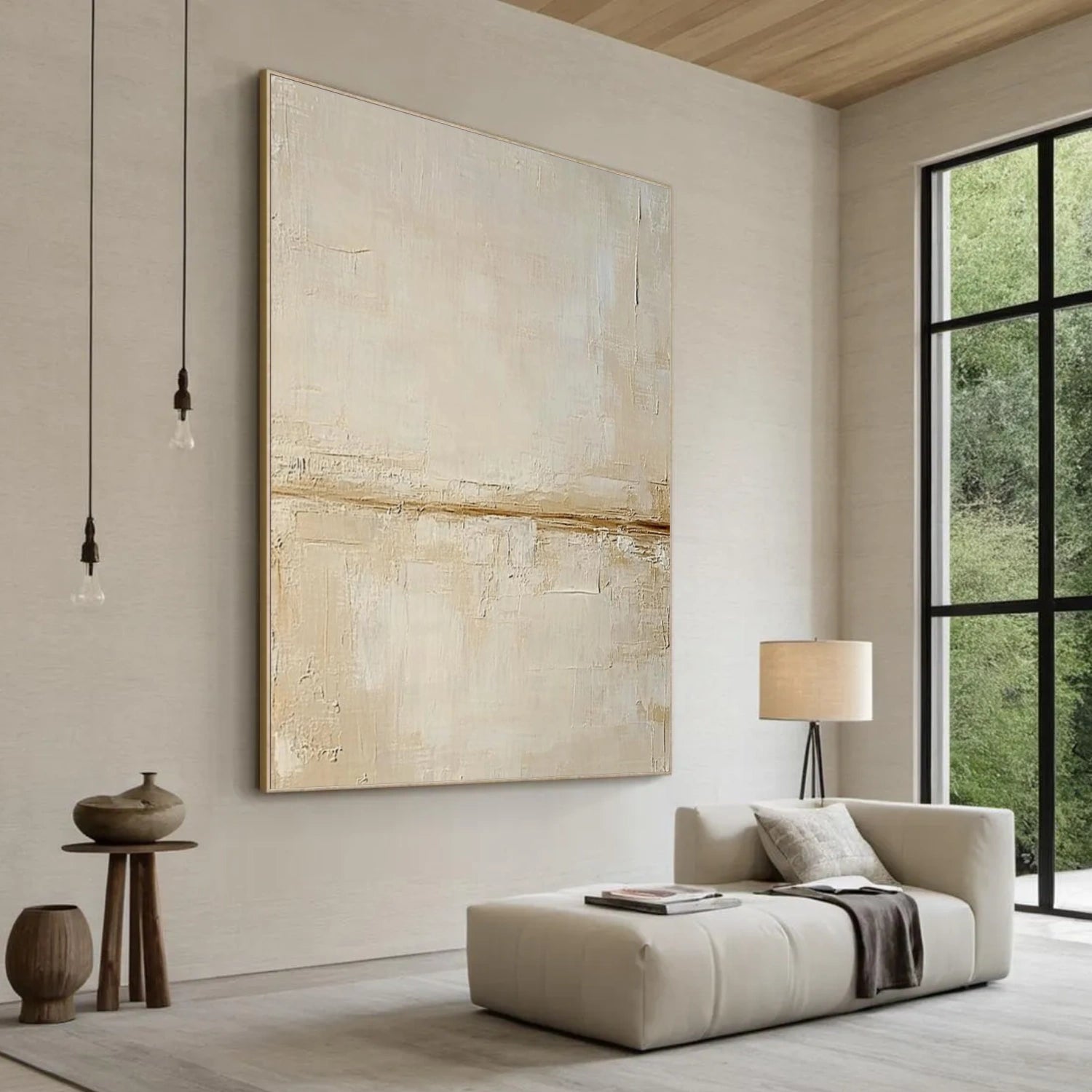 Beige and Brown Abstract Wall Art #VA112