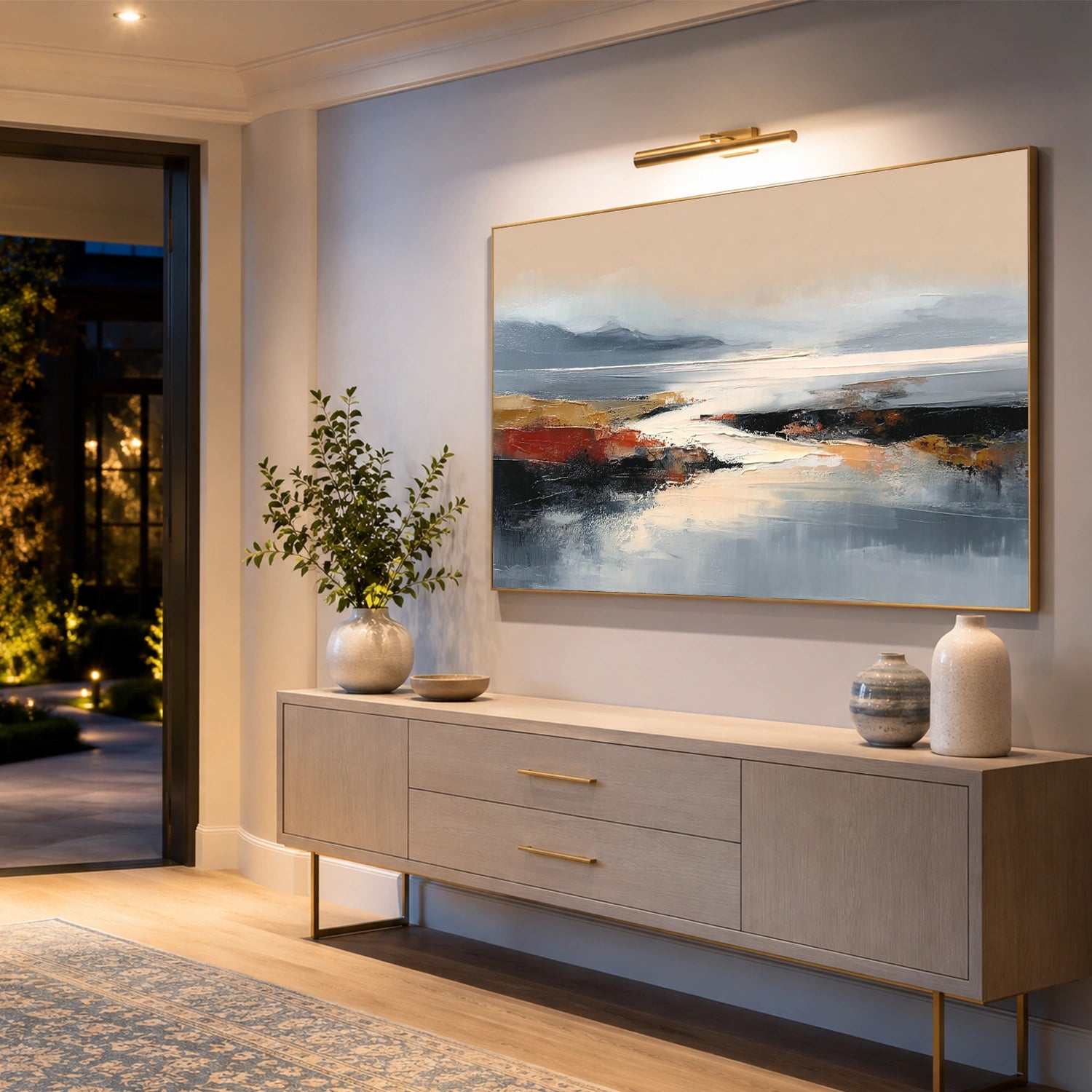 Abstract Ocean And Sky Canvas Art #OC207