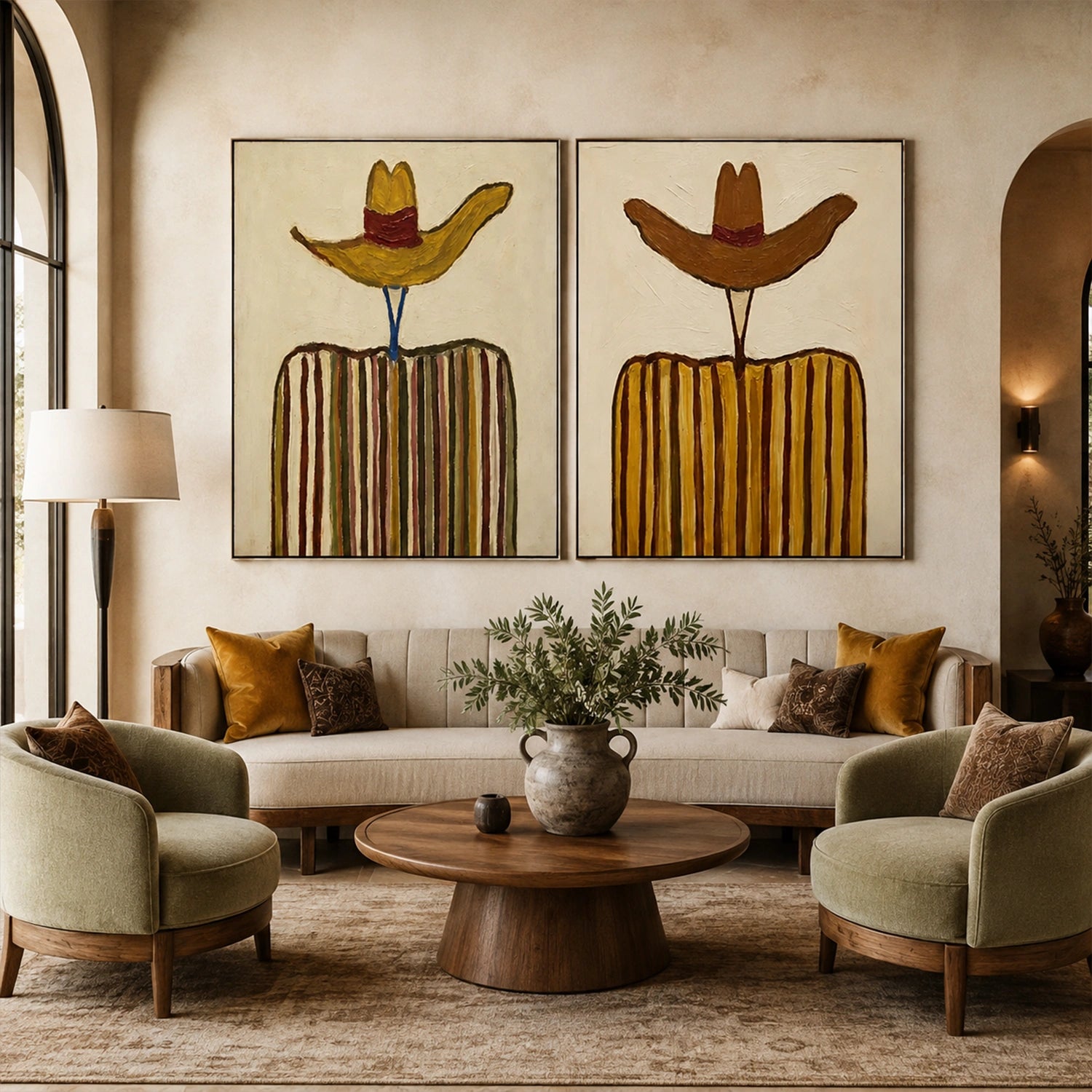 Western Figurative Art Set of 2 #AM129