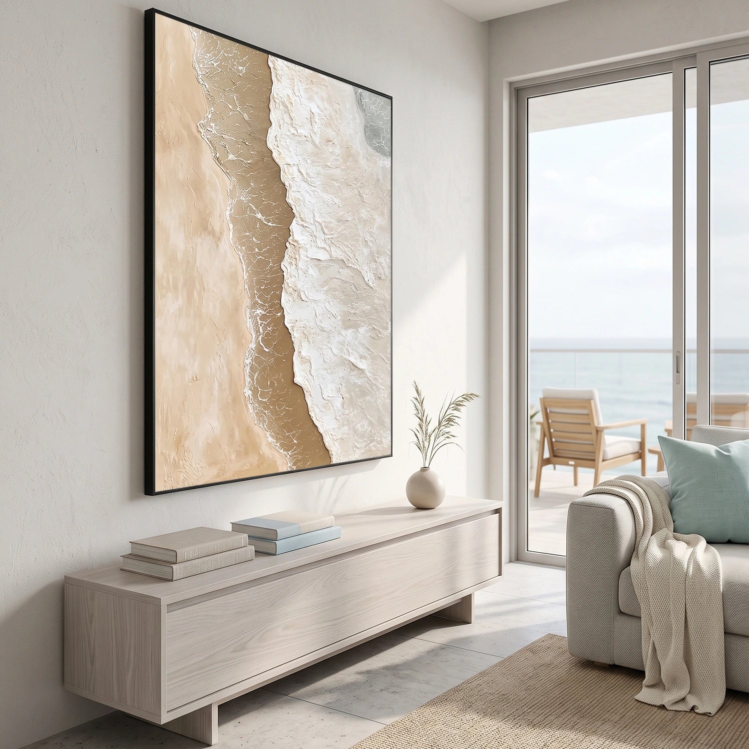 Abstract Ocean And Sky Canvas Art #OC188