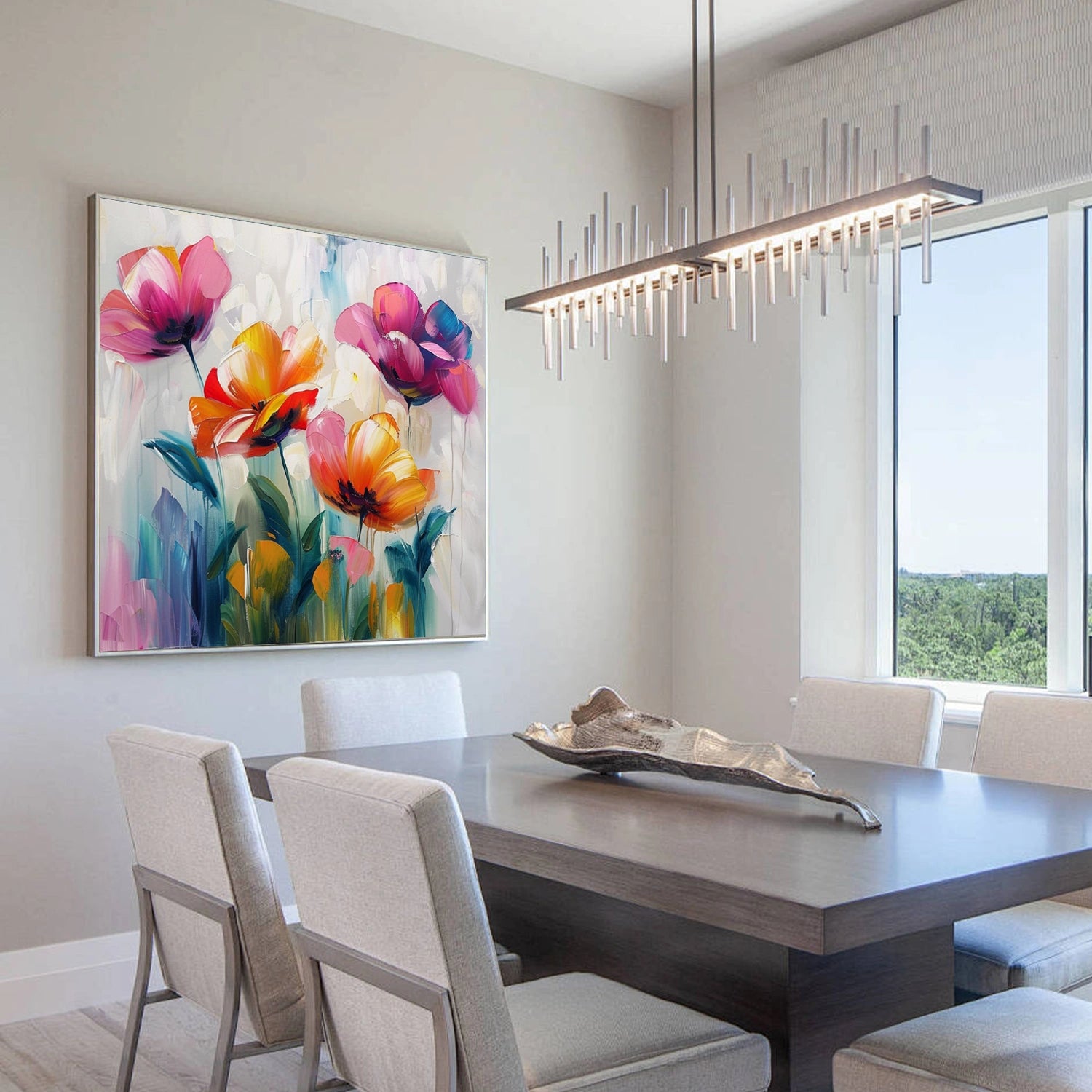 Abstract Flower And Tree Canvas Art  #MF156