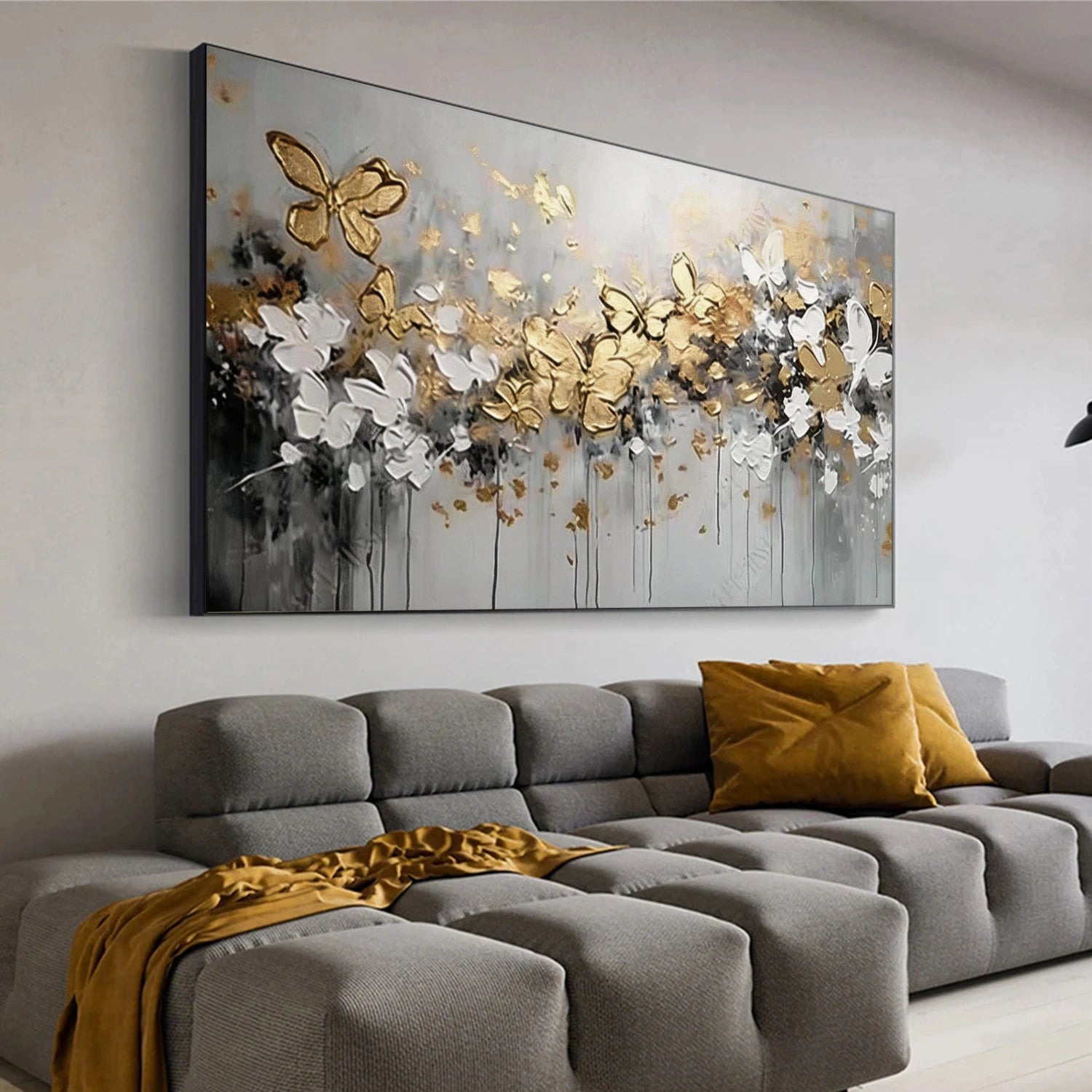 Abstract Flower And Tree Textured Canvas Art #MF192