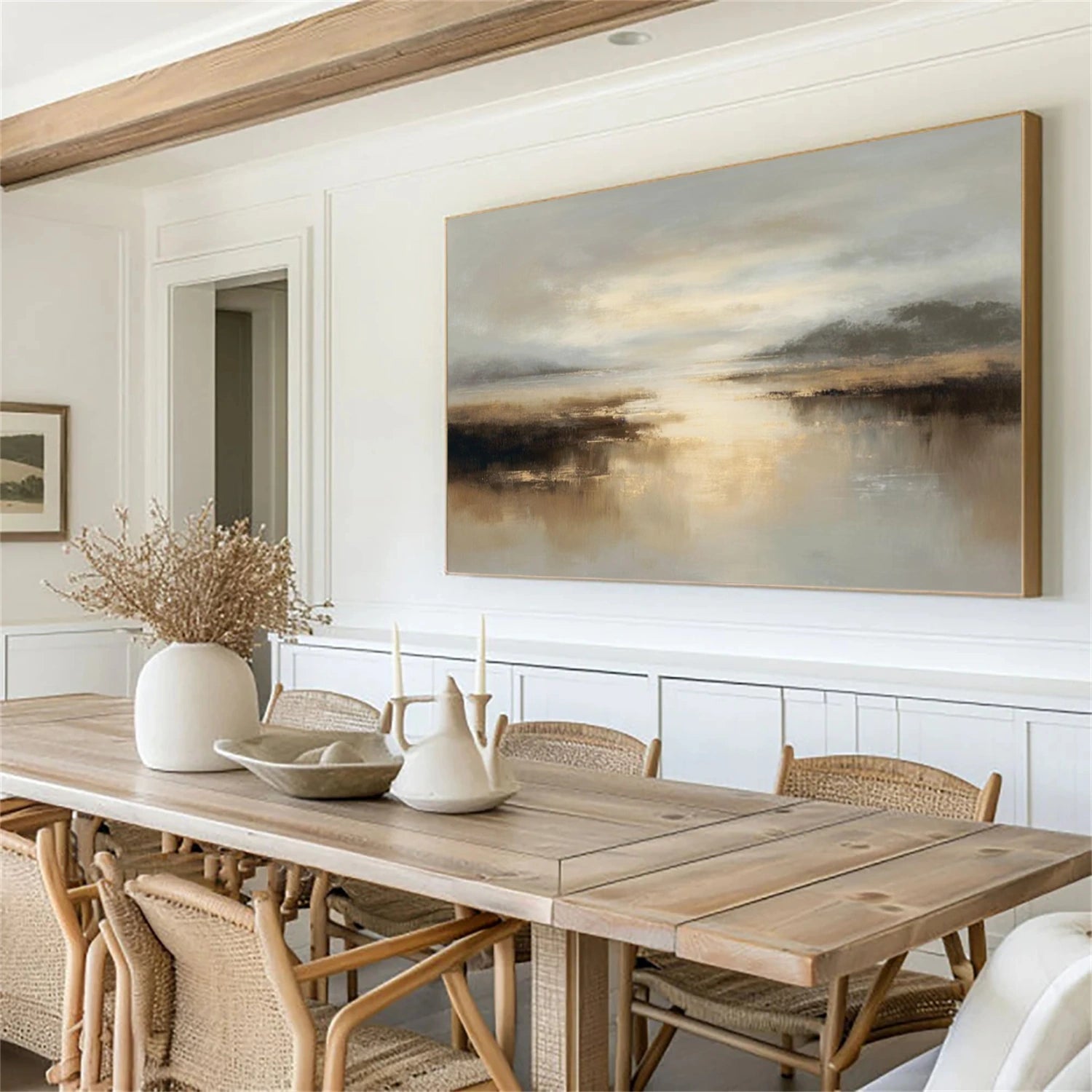 Abstract Ocean And Sky Canvas Art #OC097