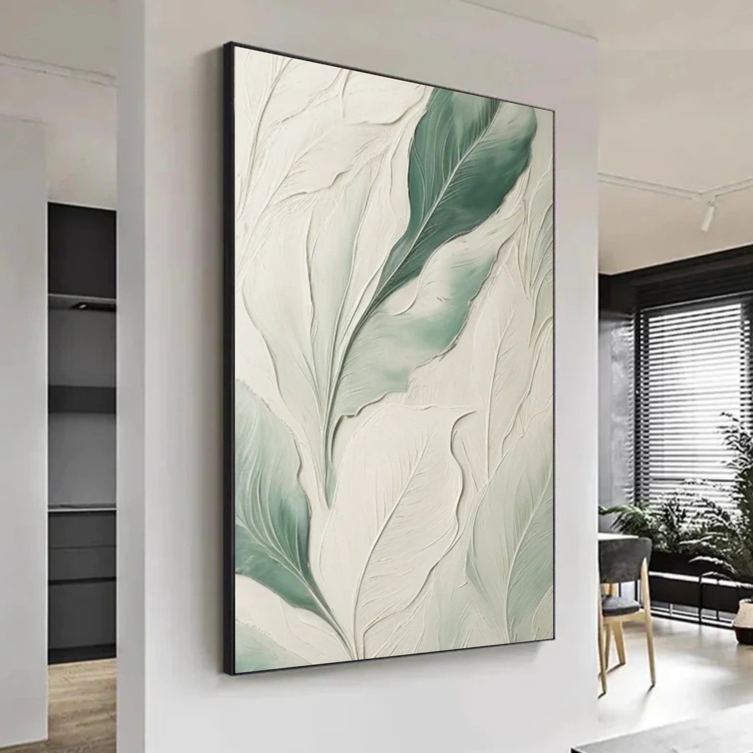 Minimalist Flower And Tree Textured Canvas Art #MF104