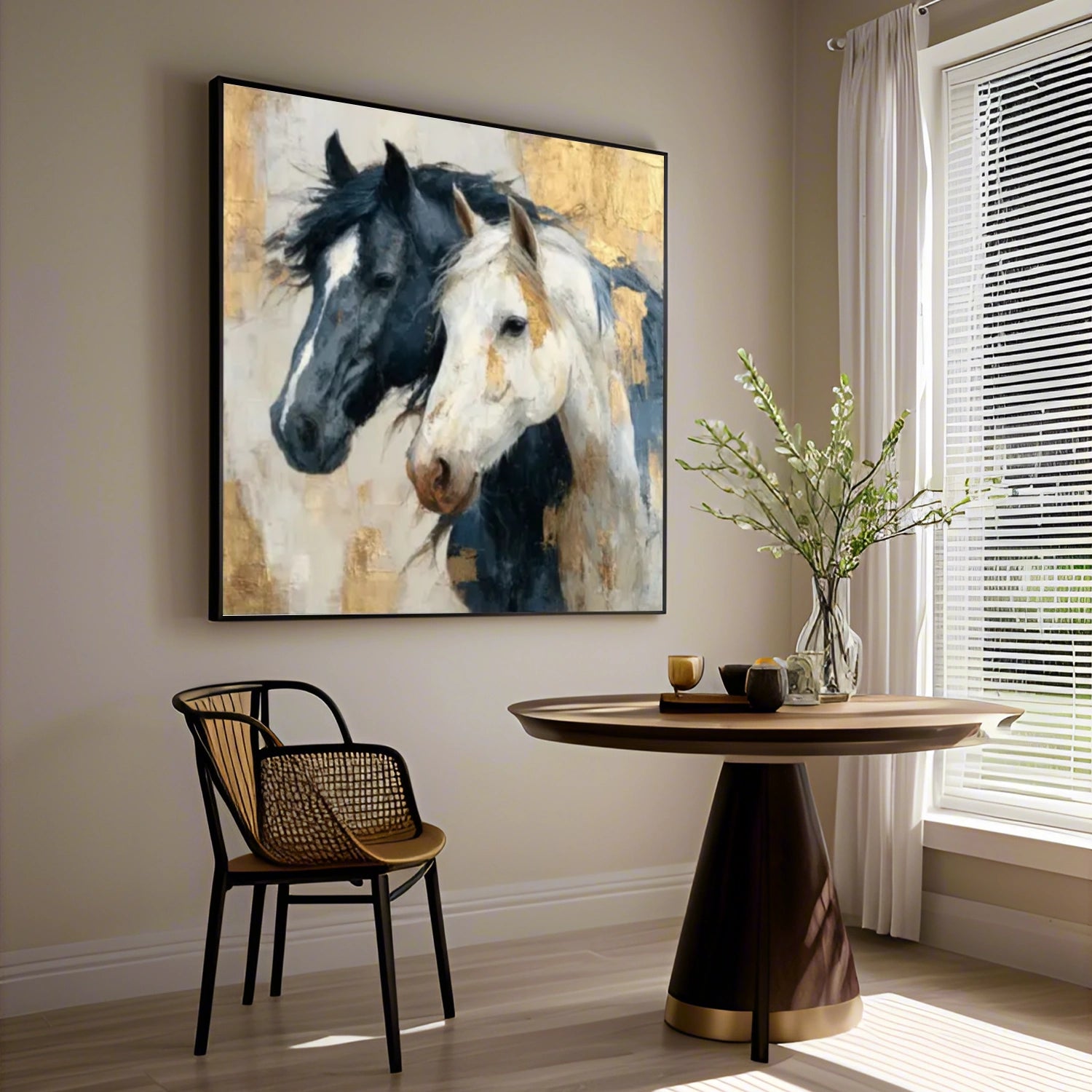 Abstract Animal Horse Canvas Art #DW075