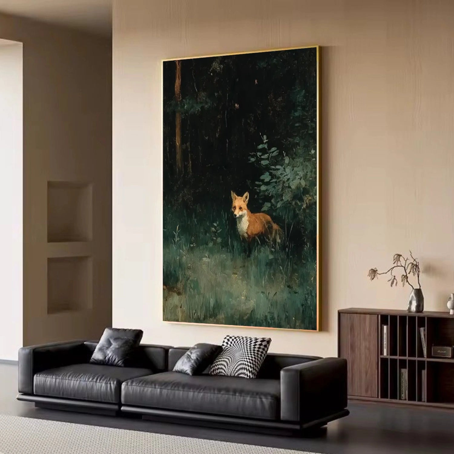 Abstract Animal Fox Canvas Art #DW132