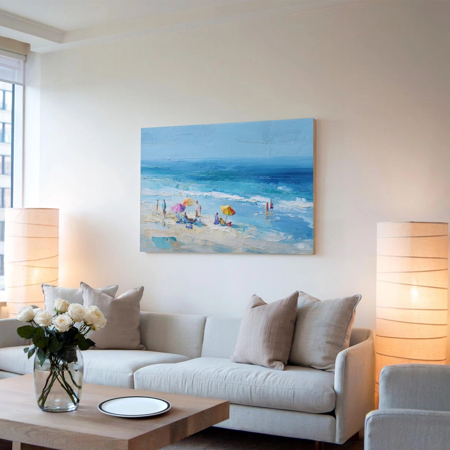 Abstract Ocean And Sky Canvas Art #OC182