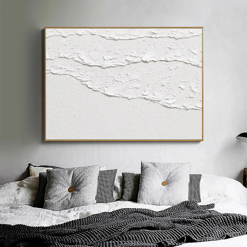 White Minimalist Textured Wall Art #WM003