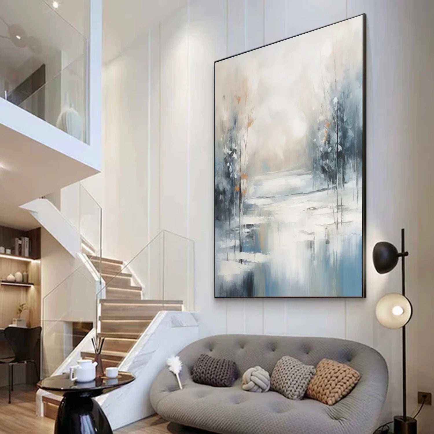 Abstract Flower And Tree Textured Canvas Art #MF087