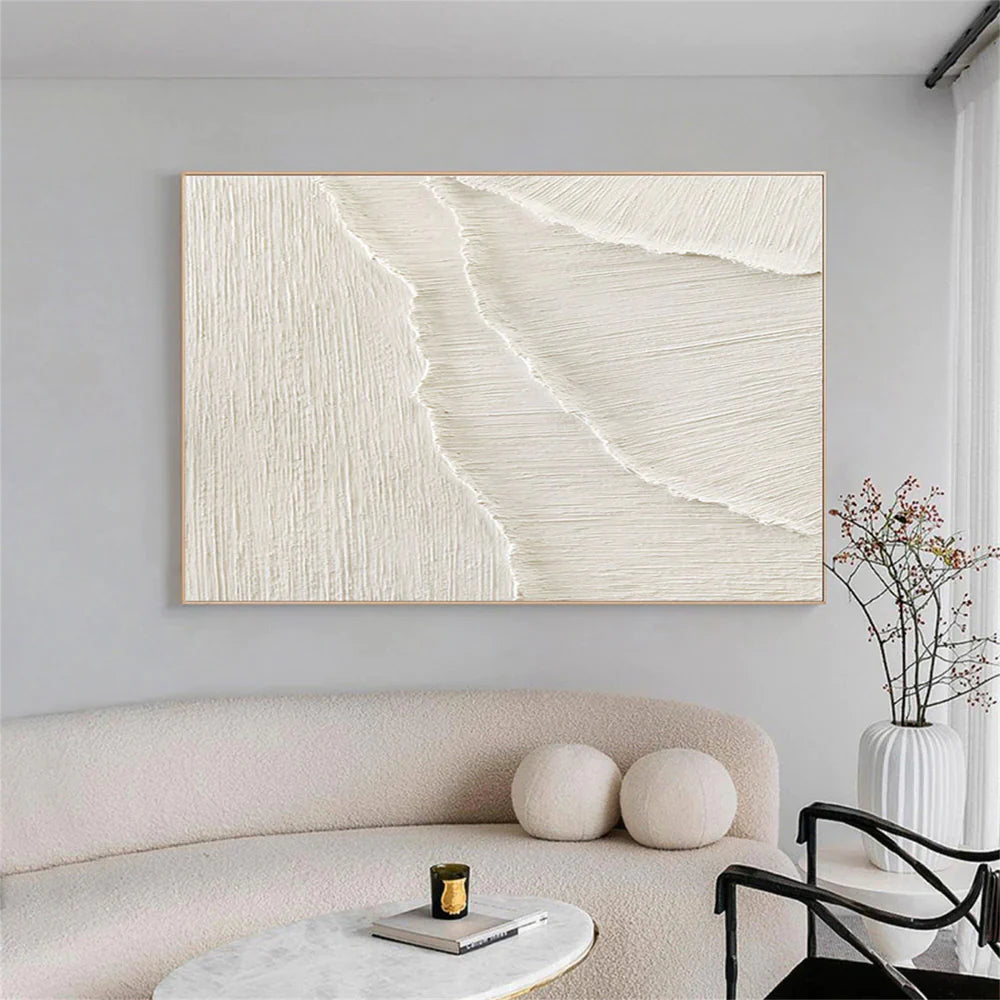 Beige Minimalist Textured Canvas Art #WM007