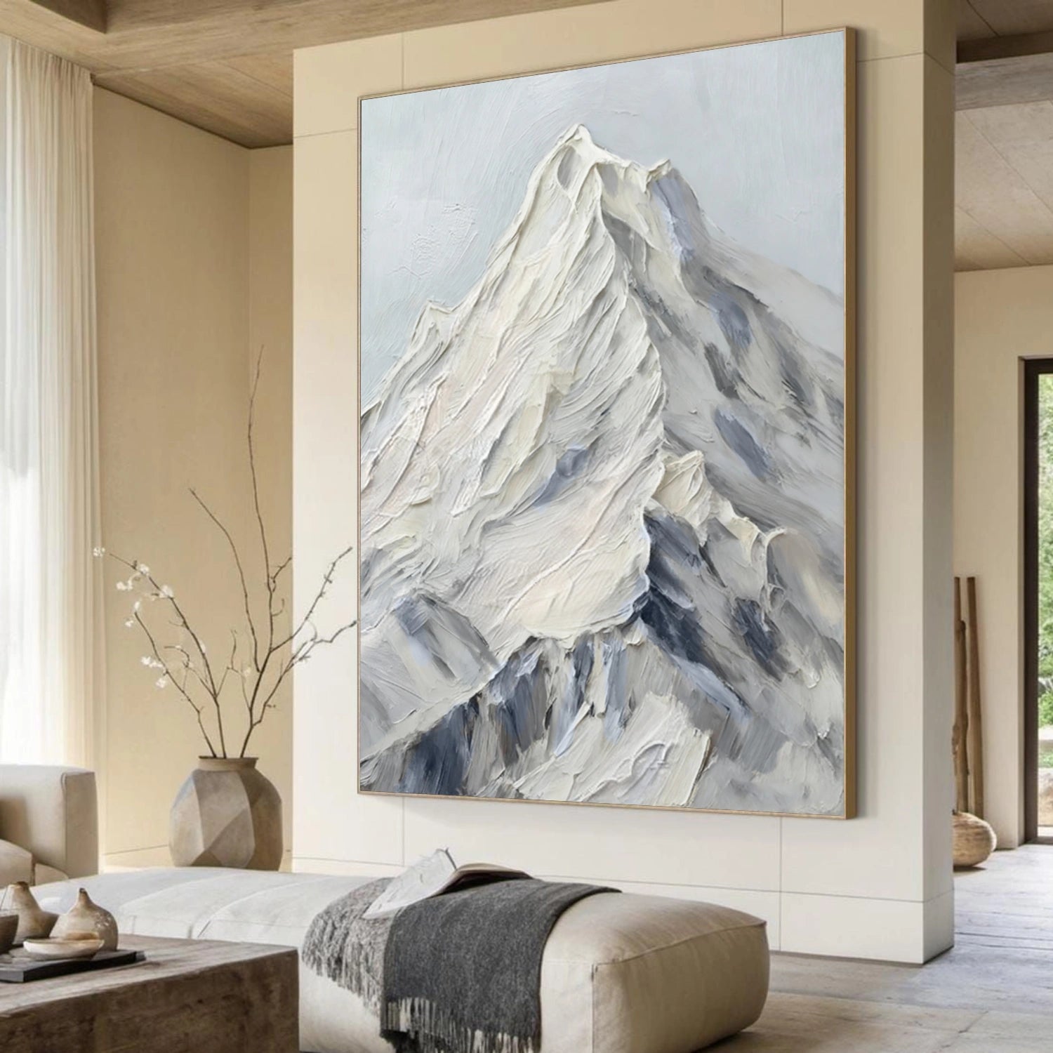 Minimalist Mountain Textured Canvas Art #BT055