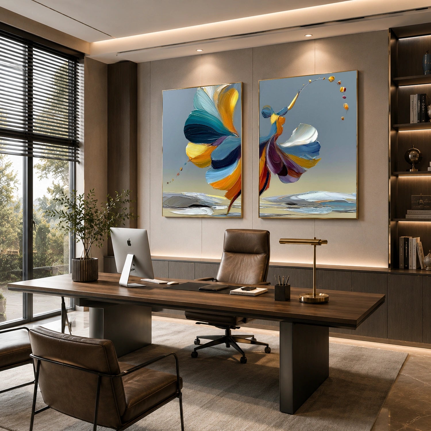 Abstract Portrait Wall Art Set of 2 #LA077
