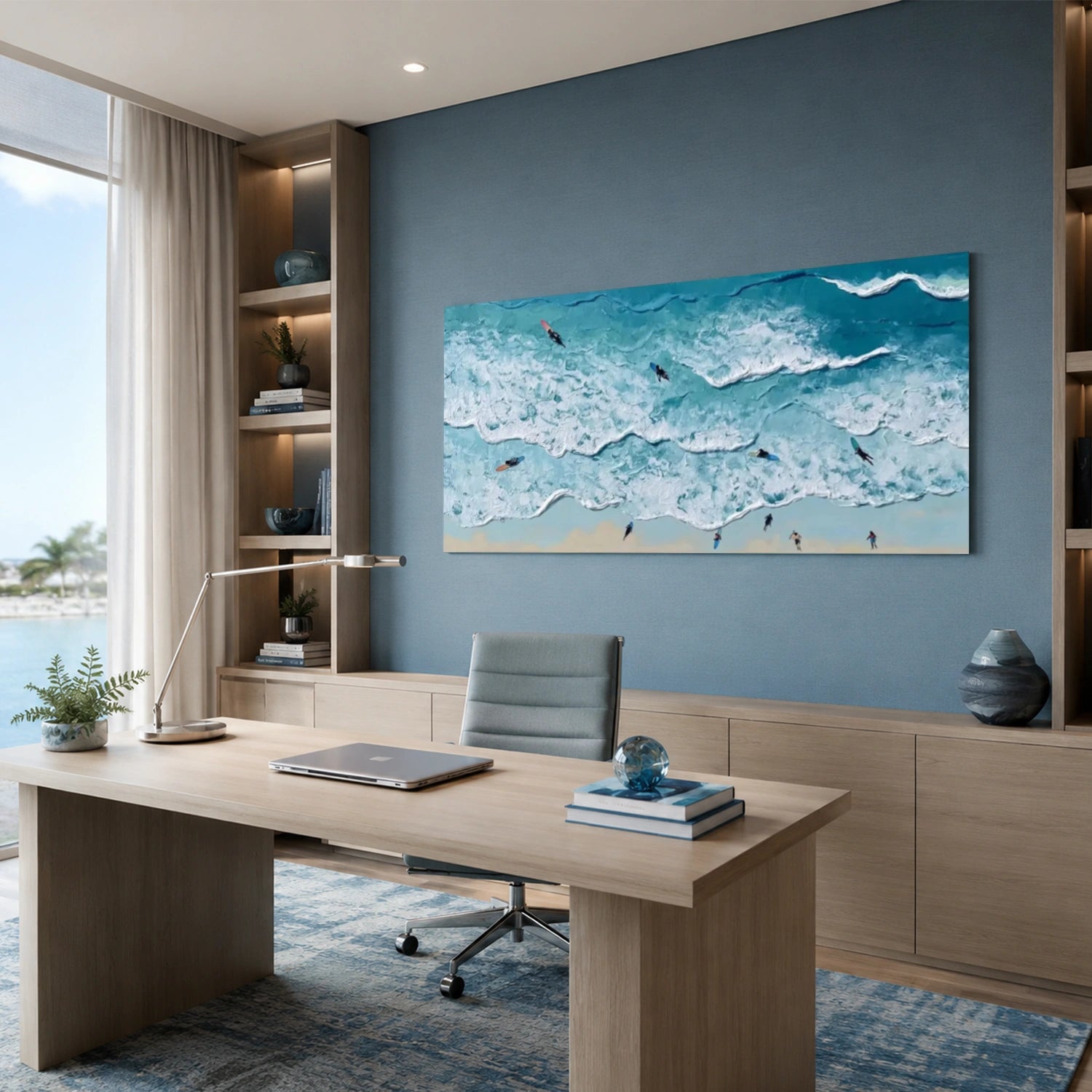 Surfing Sport Textured Canvas Painting #PB095