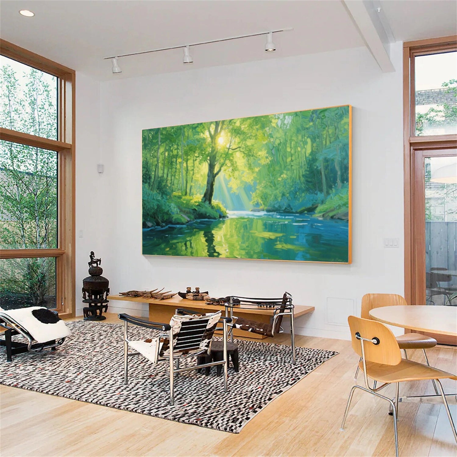 Abstract Flower And Tree Textured Canvas Art #MF095