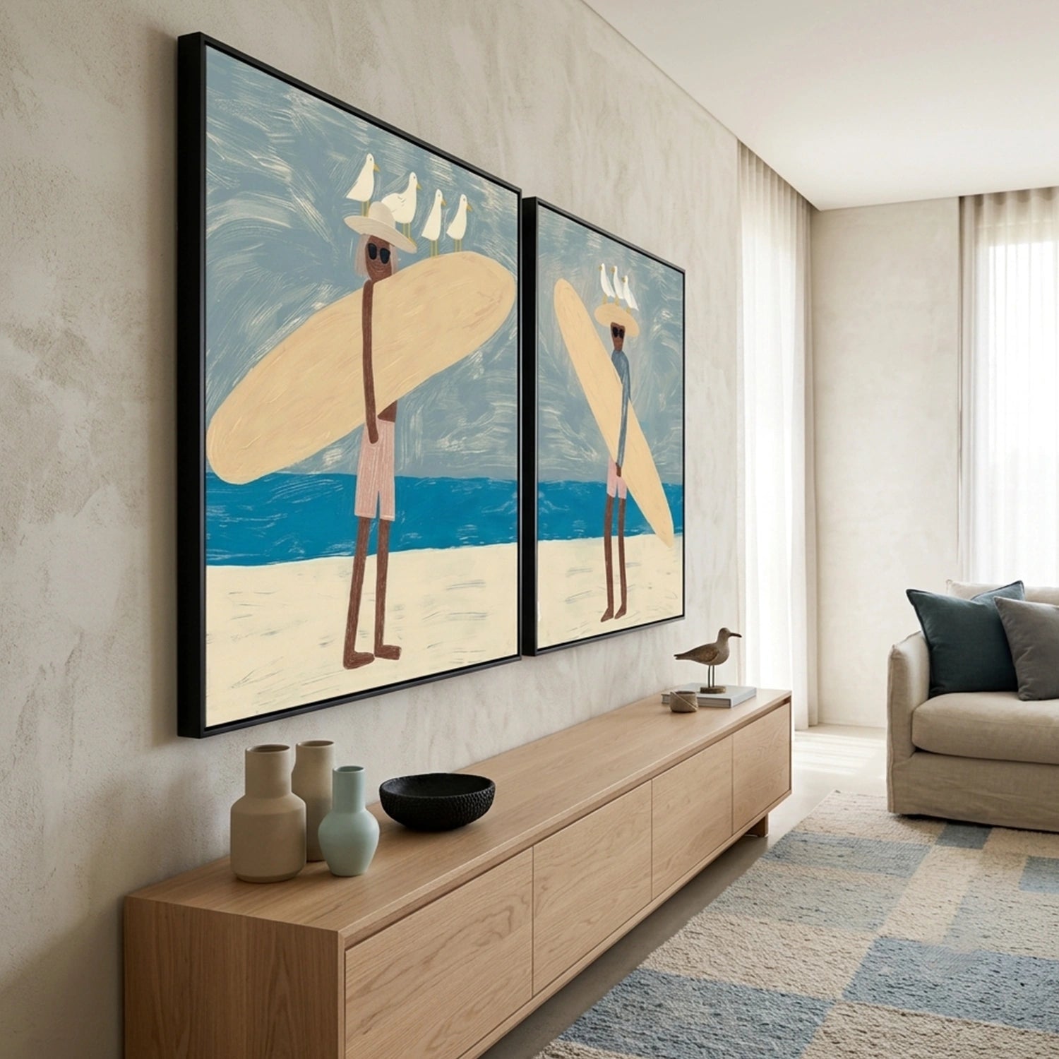 Surfing Sport Canvas Painting Set of 2 #PB092