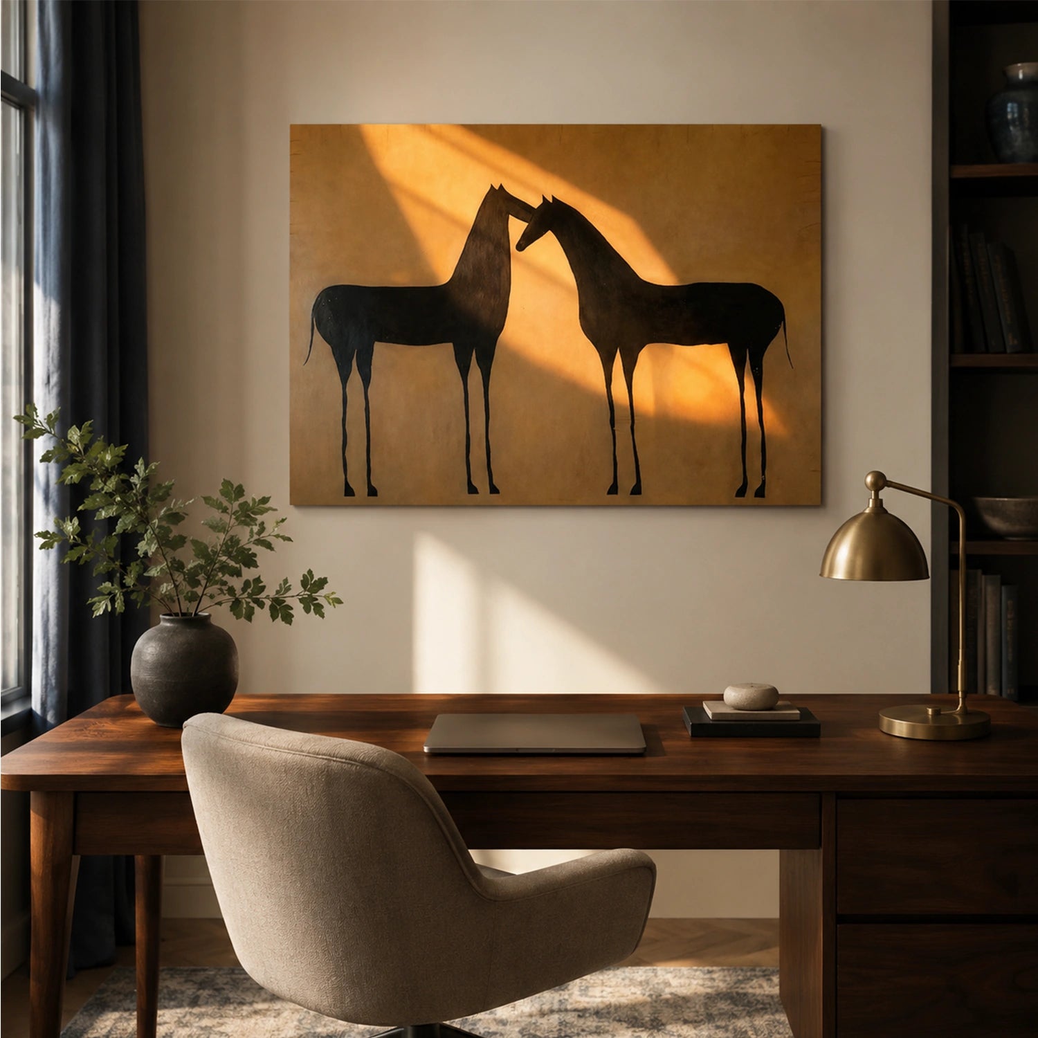 Abstract Animal Horse Canvas Art #DW157