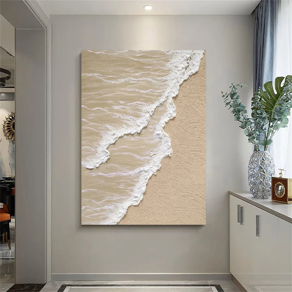 Minimalist Ocean And Sky Textured Canvas Art #OC034