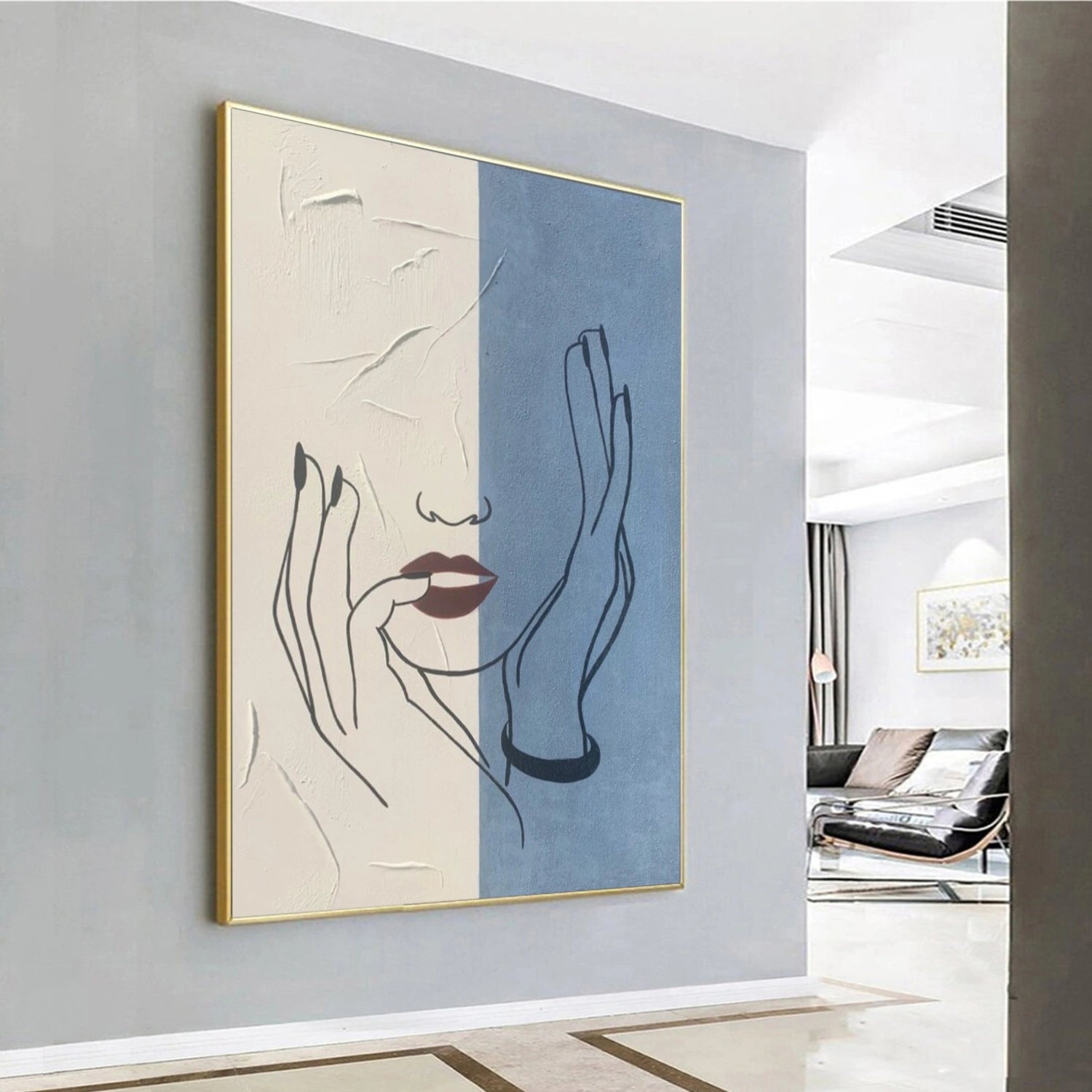 Abstract Portrait Textured Wall Art # LA032