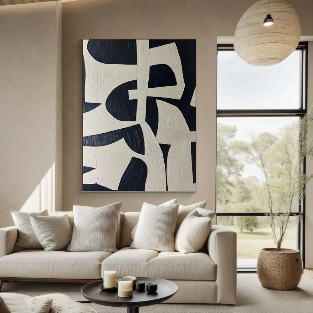 Black and White Minimalist Canvas Art #WZ055