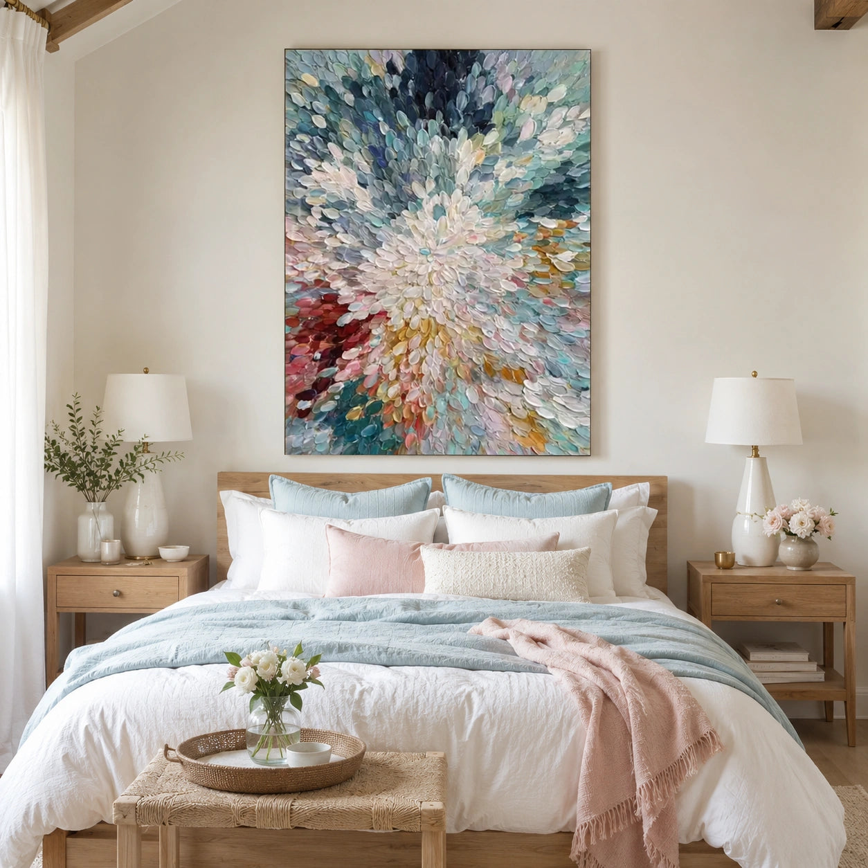 Abstract Flower And Tree Textured Canvas Art #MF216
