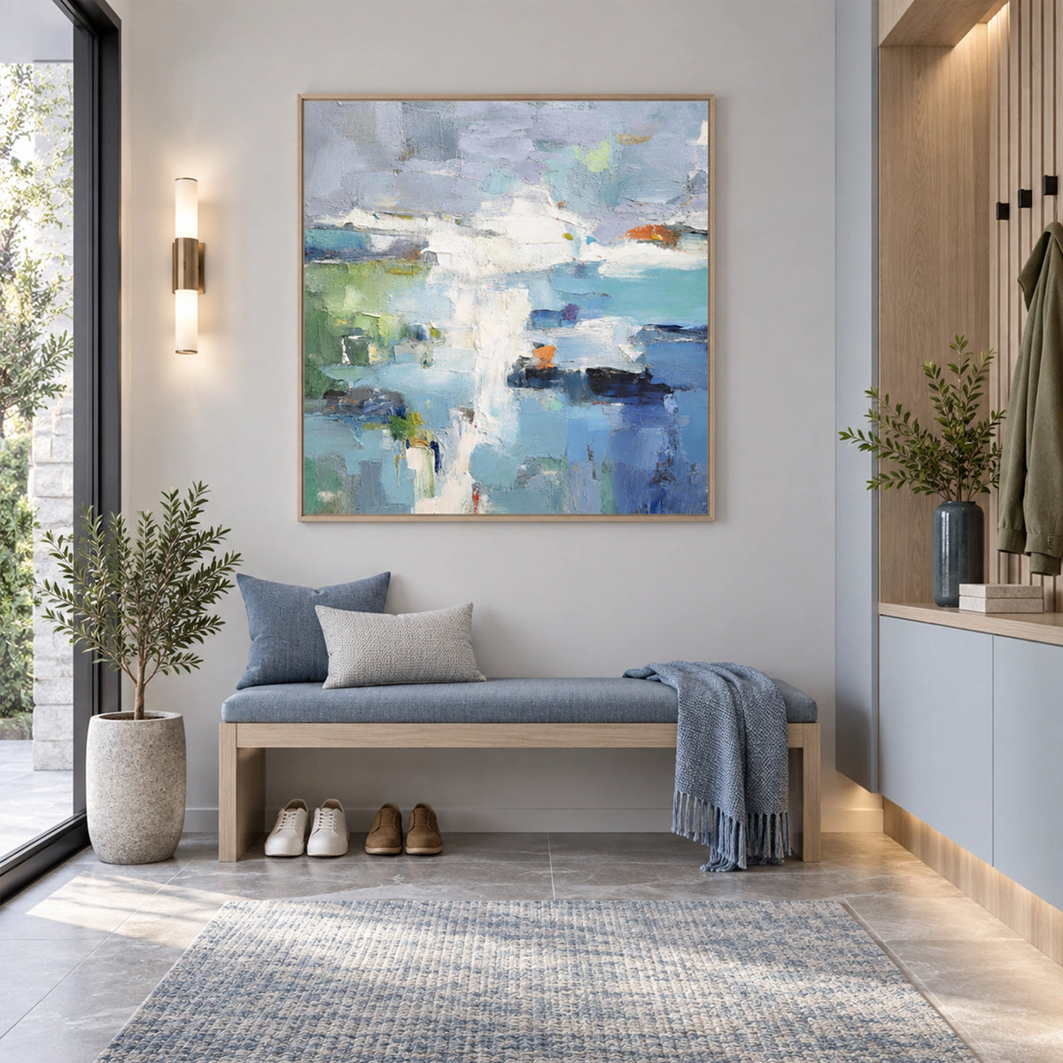 Blue Abstract Wall Art #VA345