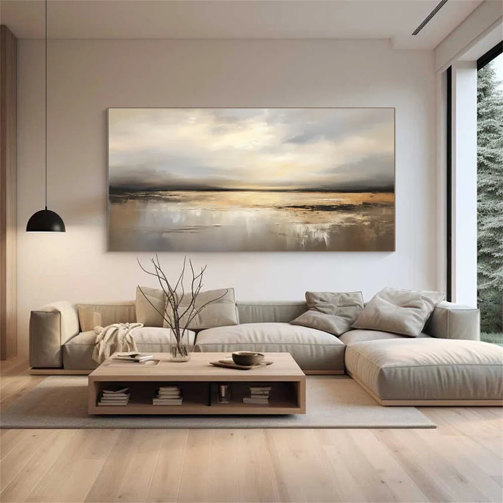 Abstract Ocean And Sky Textured Canvas Art # OC014