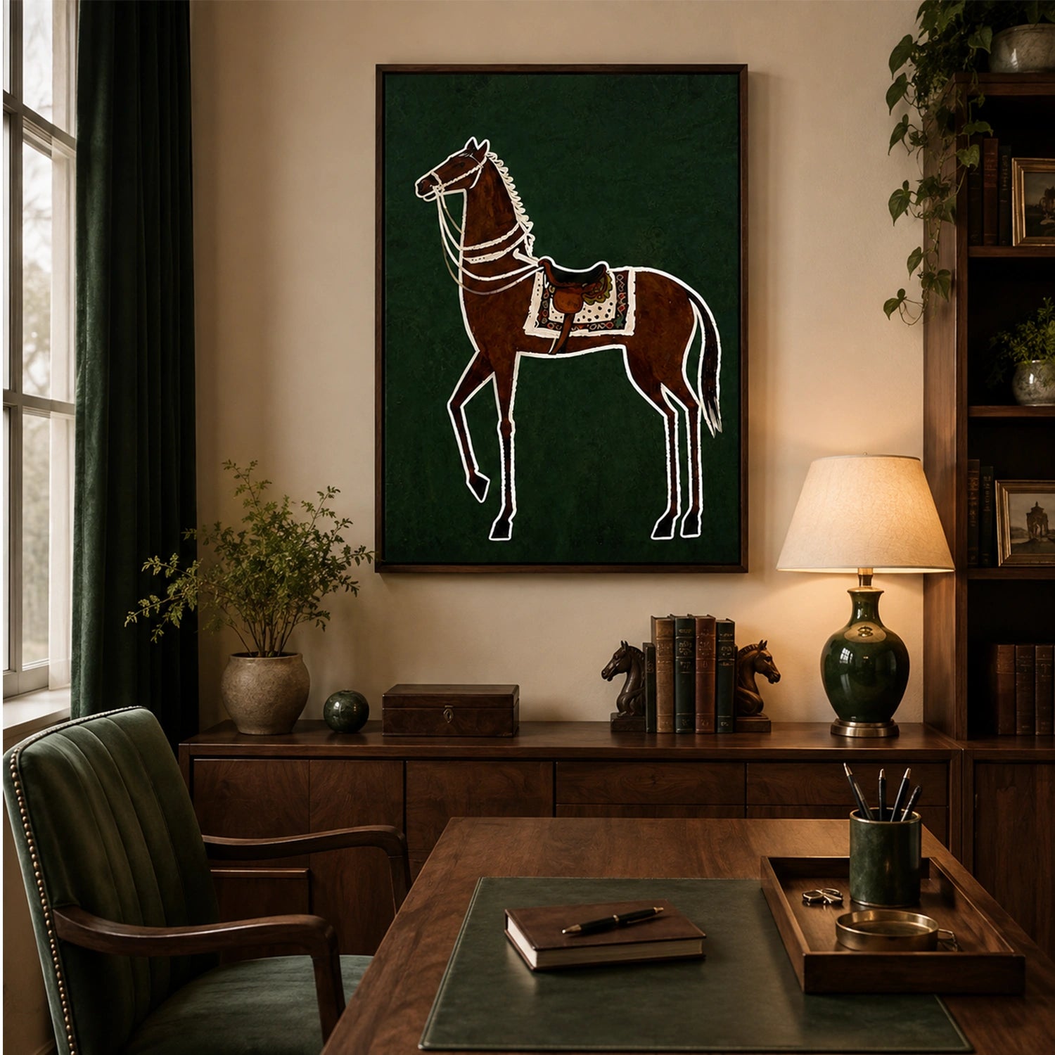 Abstract Animal Horse Canvas Art #DW156