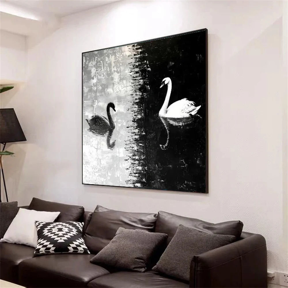 Black & White Abstract Animal Canvas Art #DW032