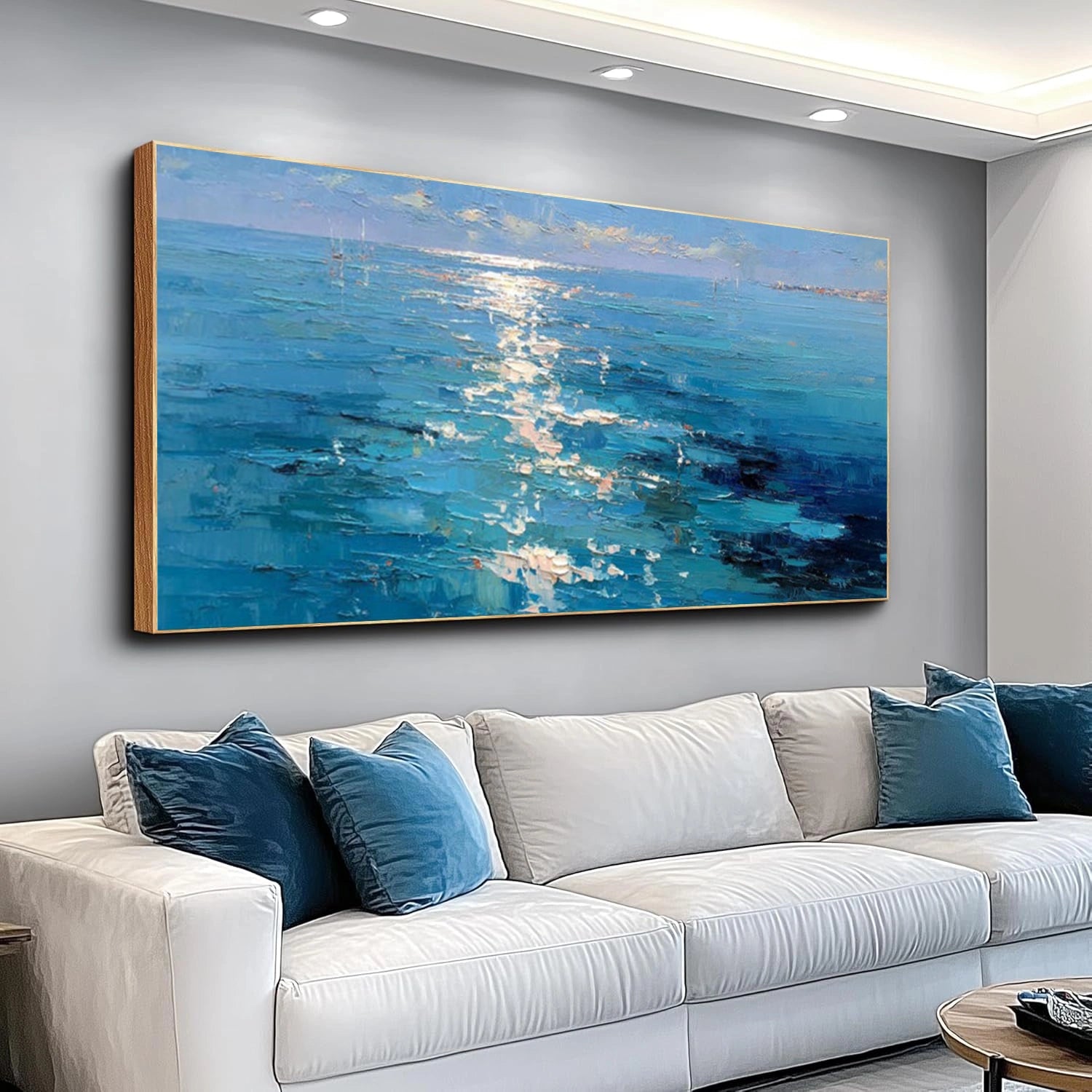 Abstract Ocean And Sky Canvas Art #OC161