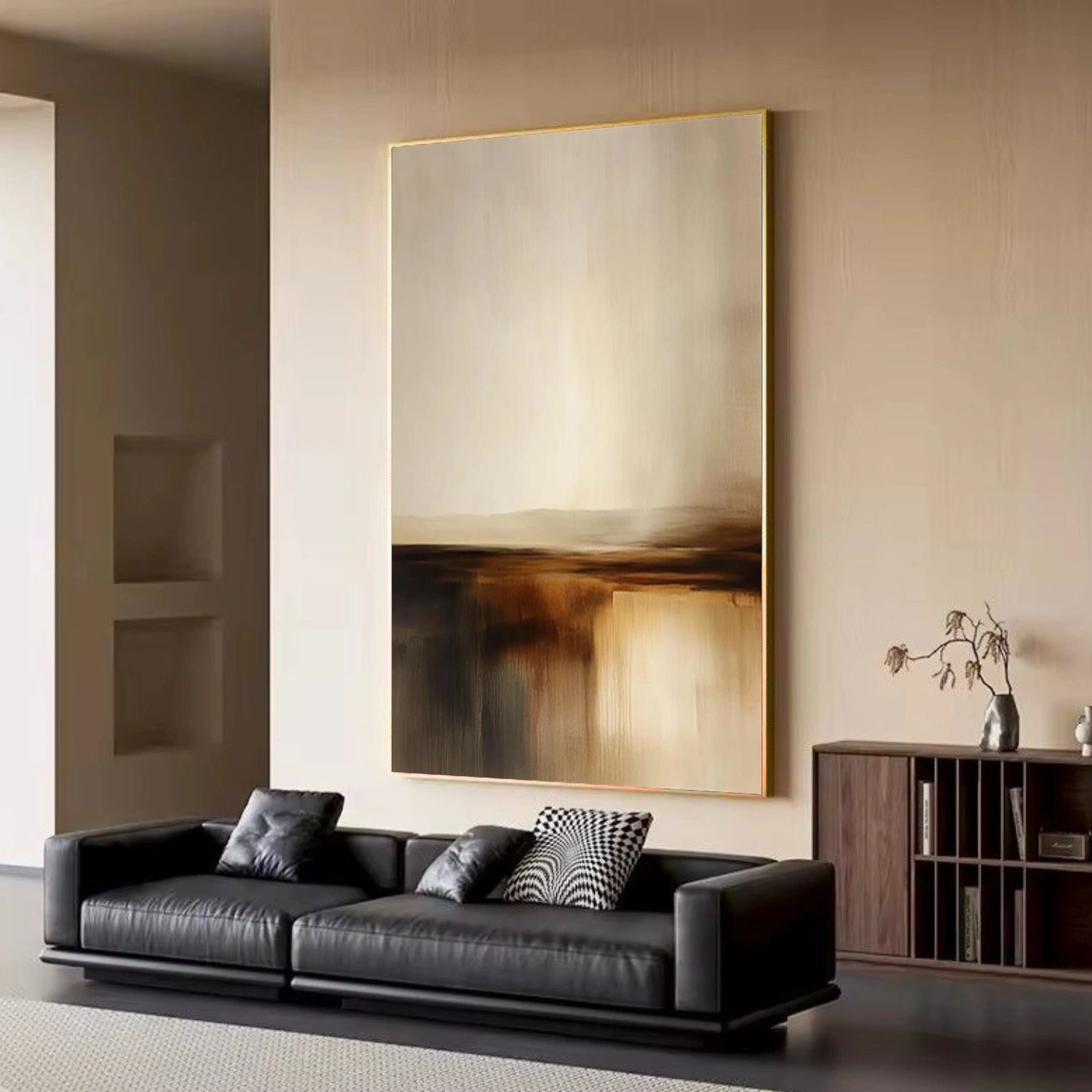 Beige and Brown Abstract Wall Art #VA227
