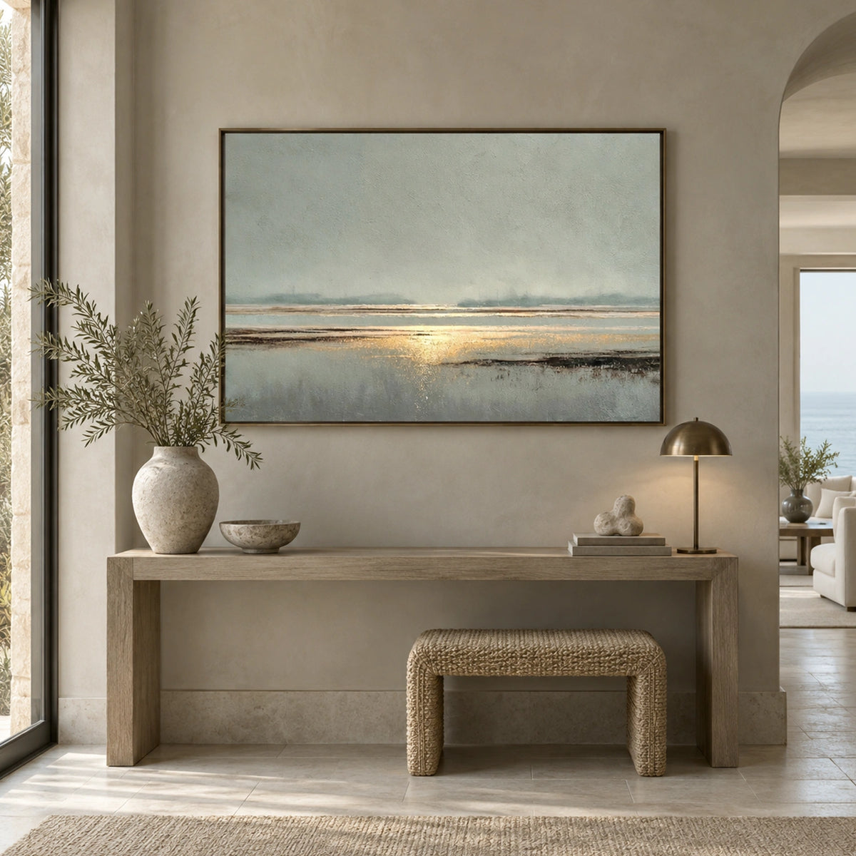 Abstract Ocean And Sky Canvas Art #OC228