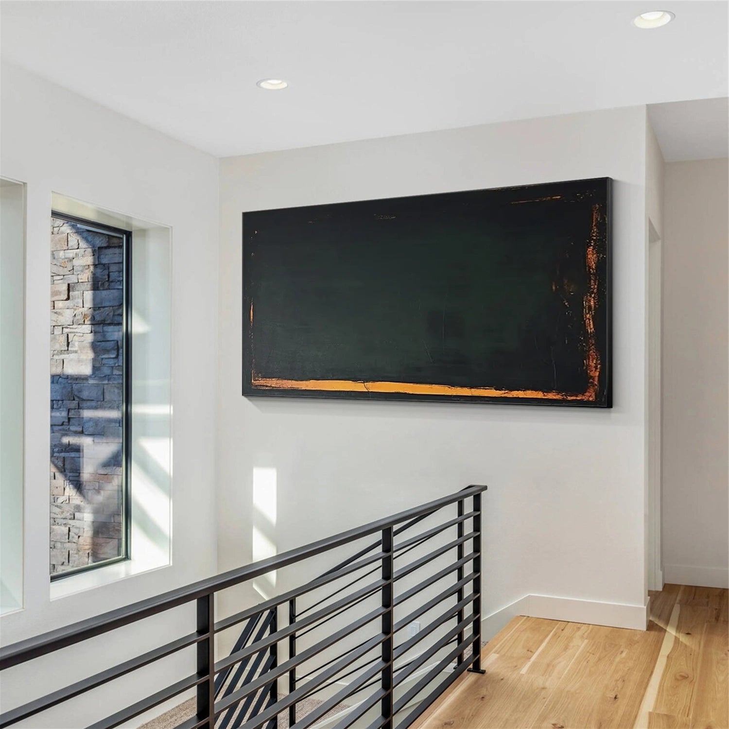 Black Minimalist Canvas Art #WZ124