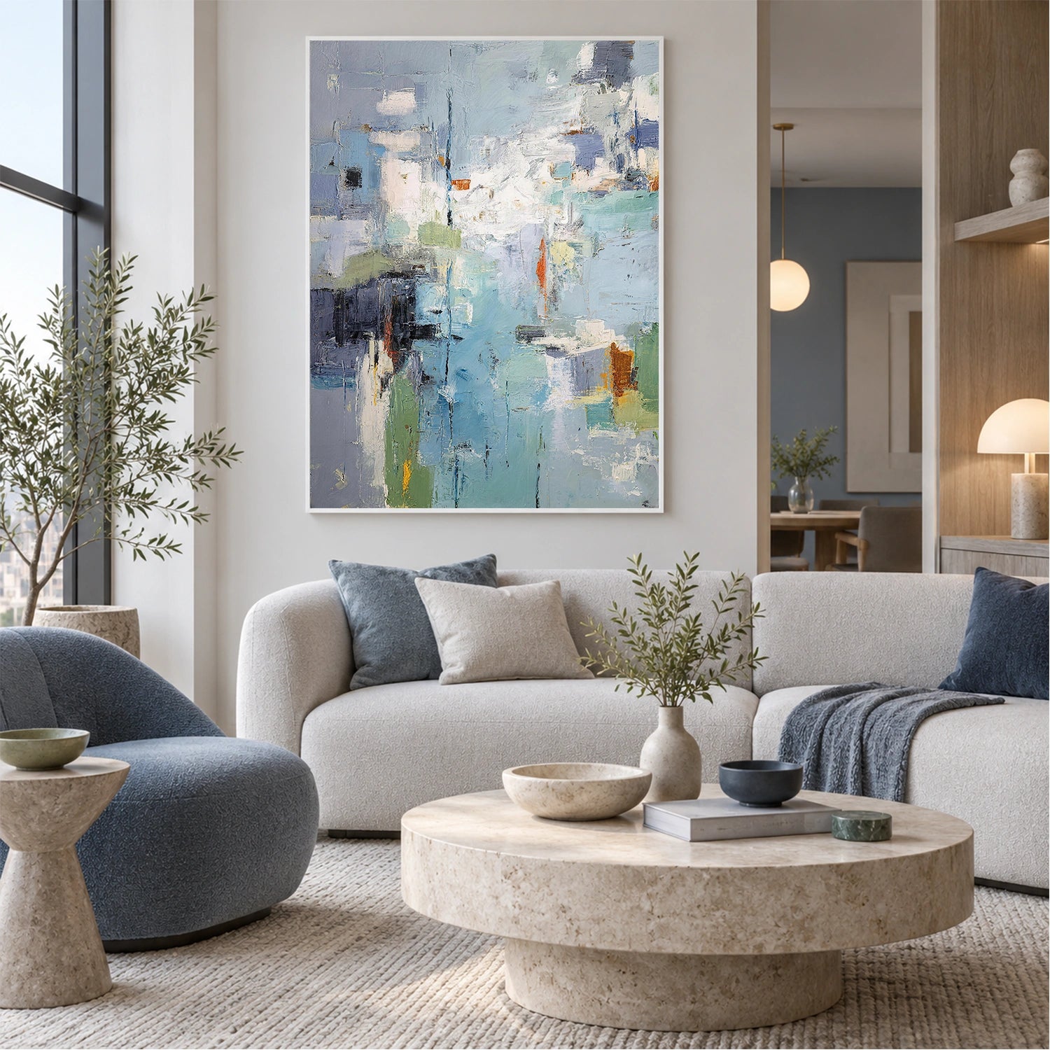 Blue Abstract Wall Art #VA340