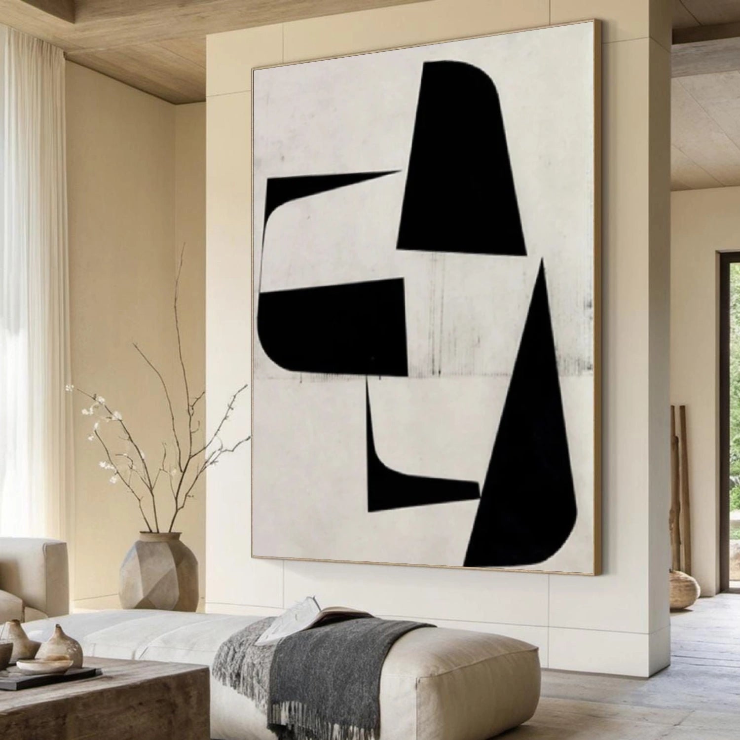 Black and White Minimalist Canvas Art #WZ099