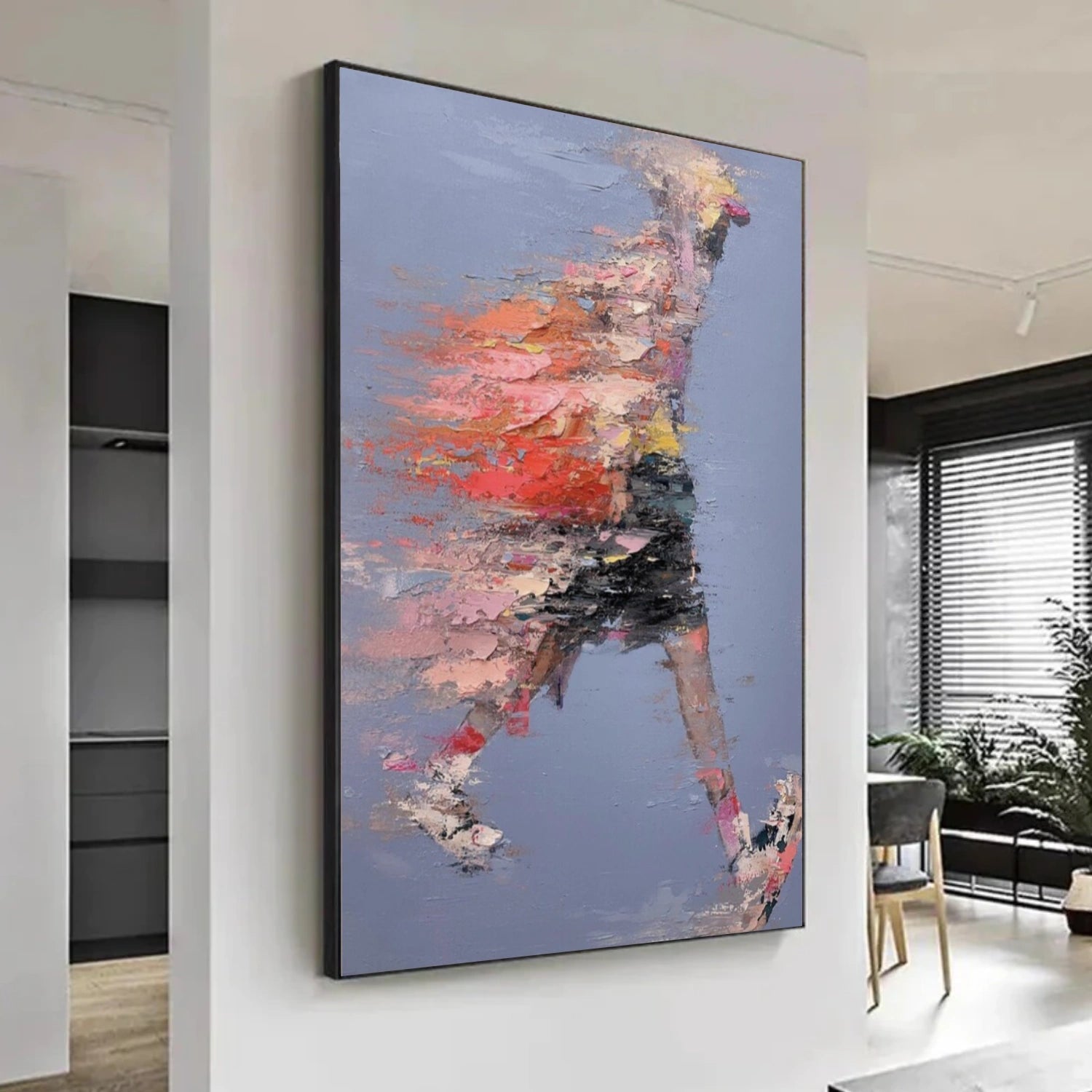 Colorful Abstract Portrait Textured Wall Art # LA034