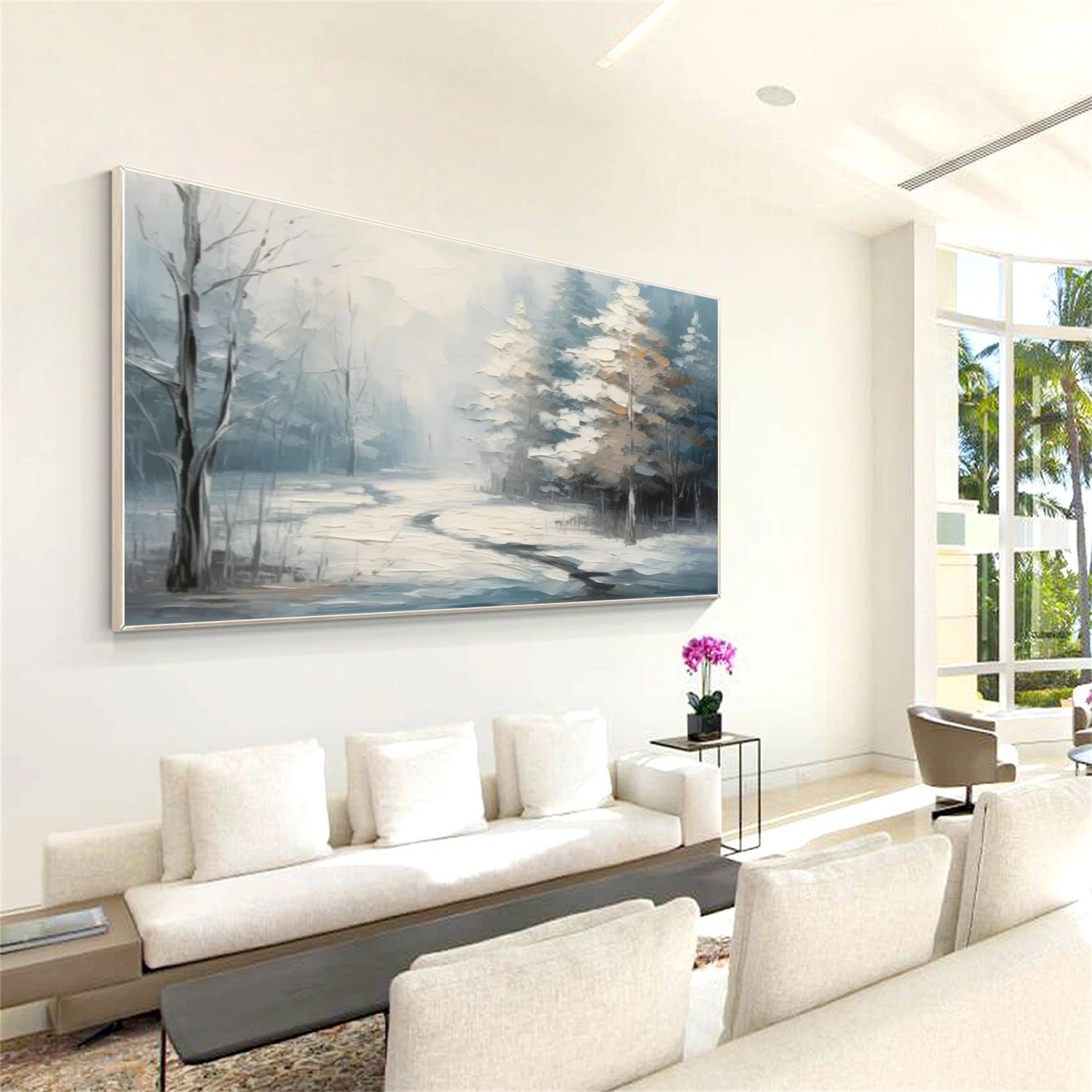 Abstract Flower And Tree Textured Canvas Art #MF086