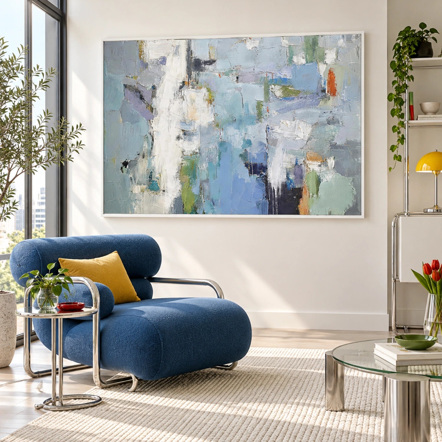Blue Abstract Wall Art #VA341
