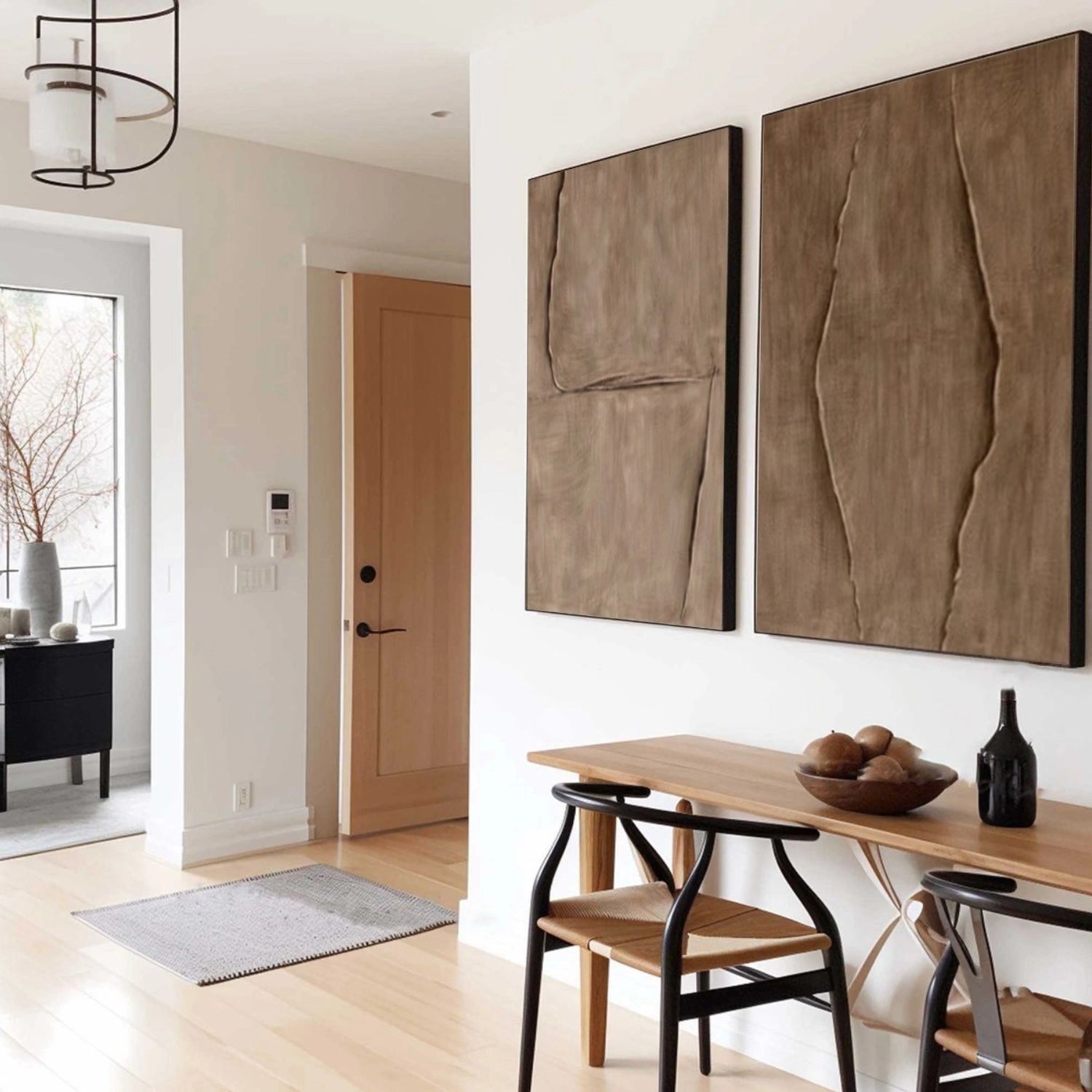 Brown Minimalist Textured Canvas Art Set of 2 #WM147