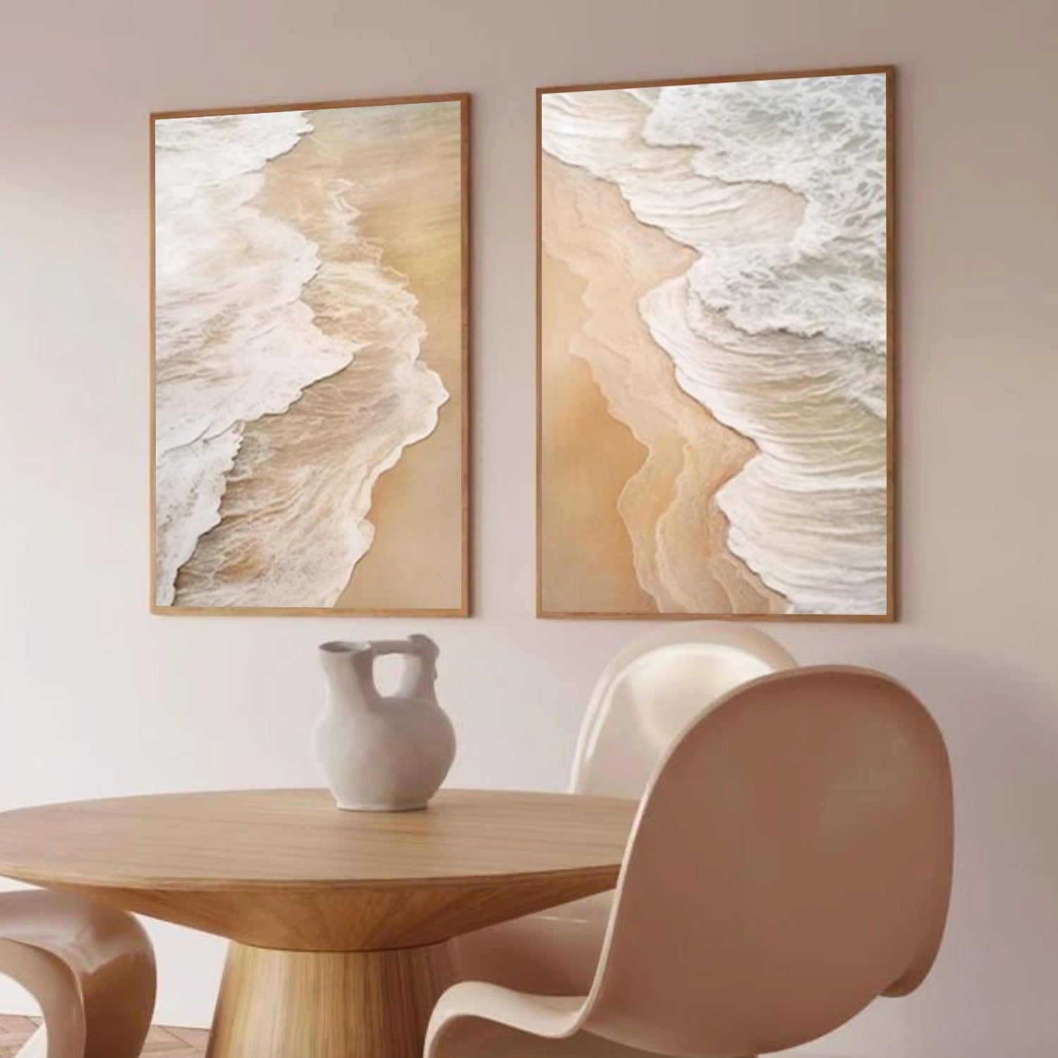 Abstract Ocean And Sky Textured Canvas Art Set of 2 #OC138
