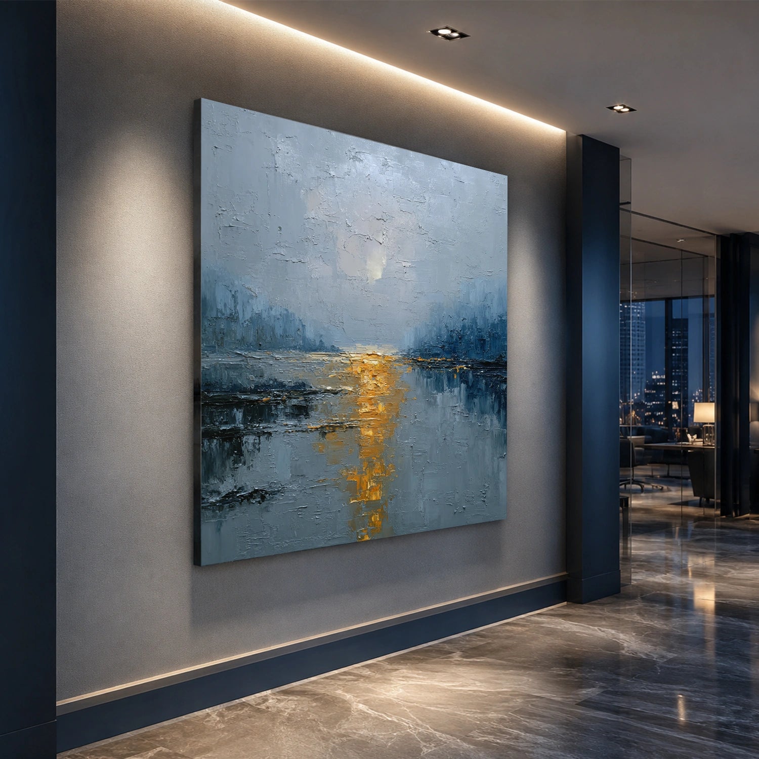 Abstract Ocean And Sky Canvas Art #OC202