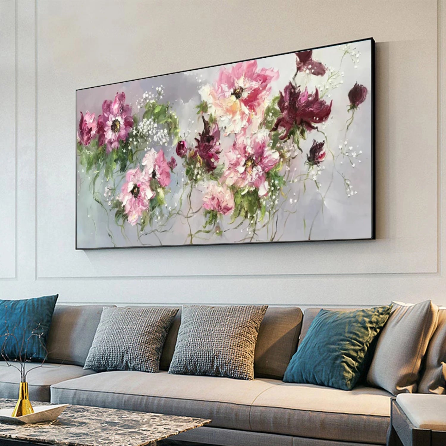 Abstract Flower And Tree Textured Canvas Art #MF124