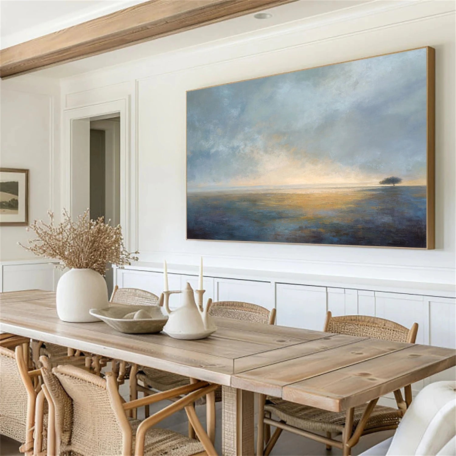 Abstract Ocean And Sky Canvas Art #OC176