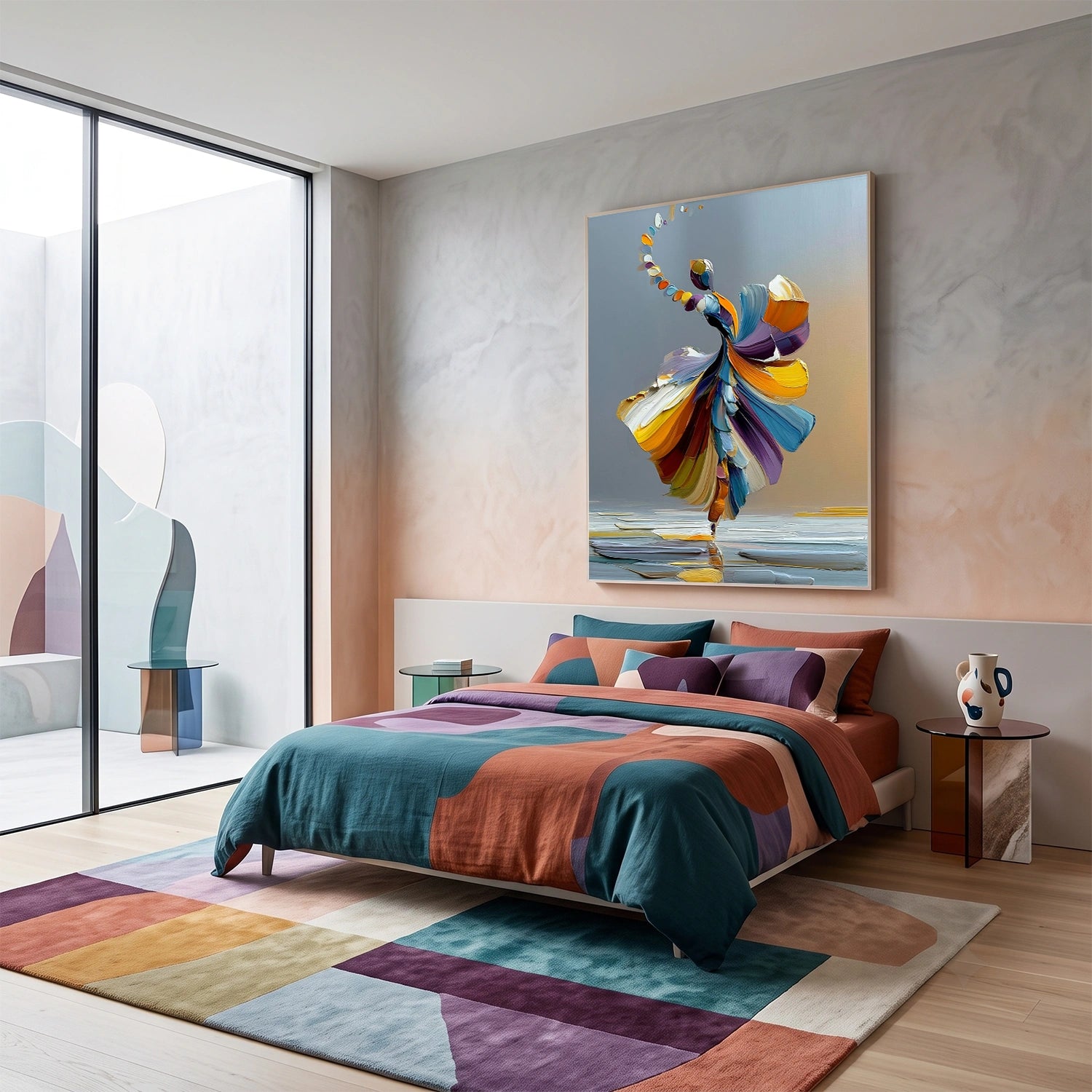 Abstract Portrait Textured  Wall Art #LA078