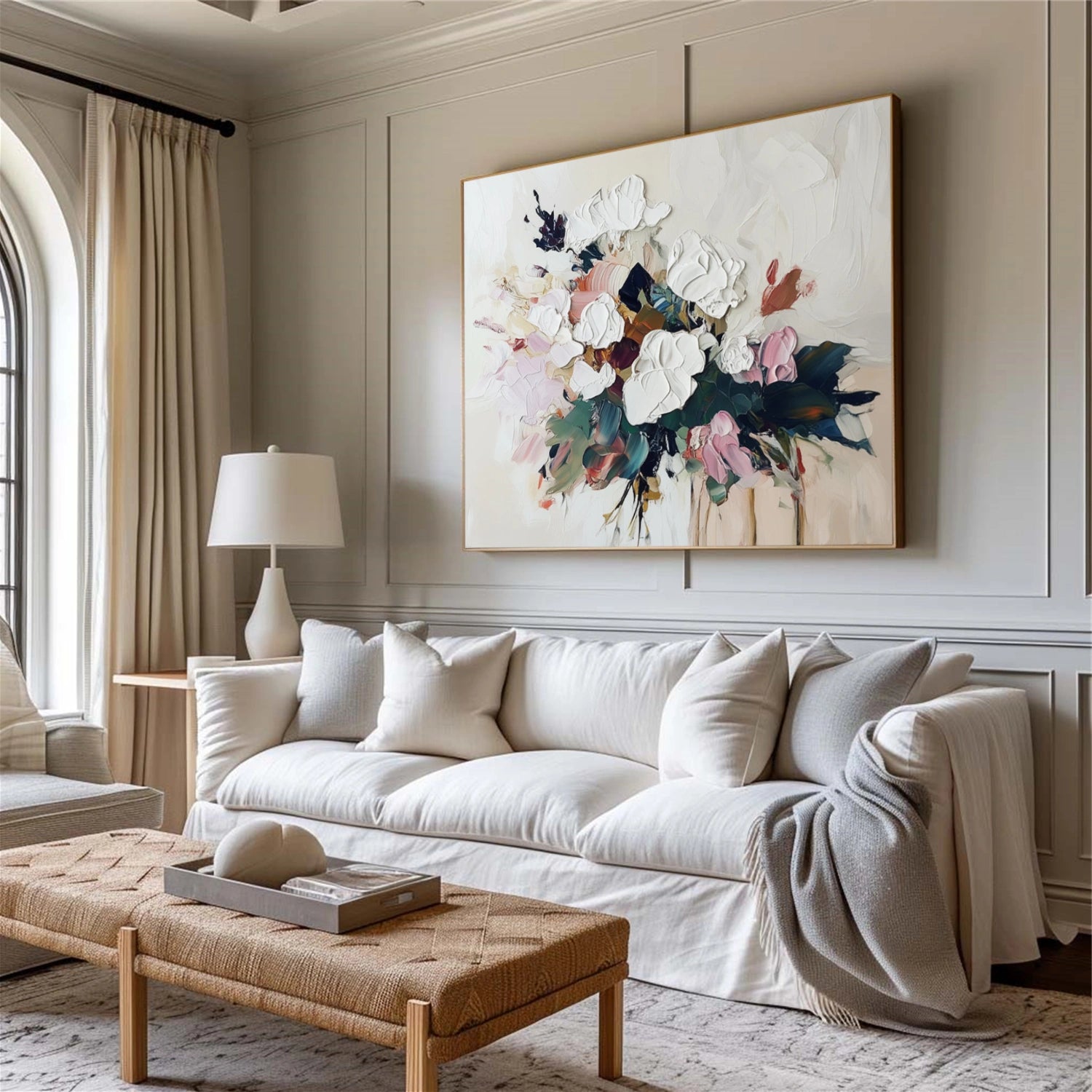 Abstract Flower And Tree Textured Canvas Art  #MF153