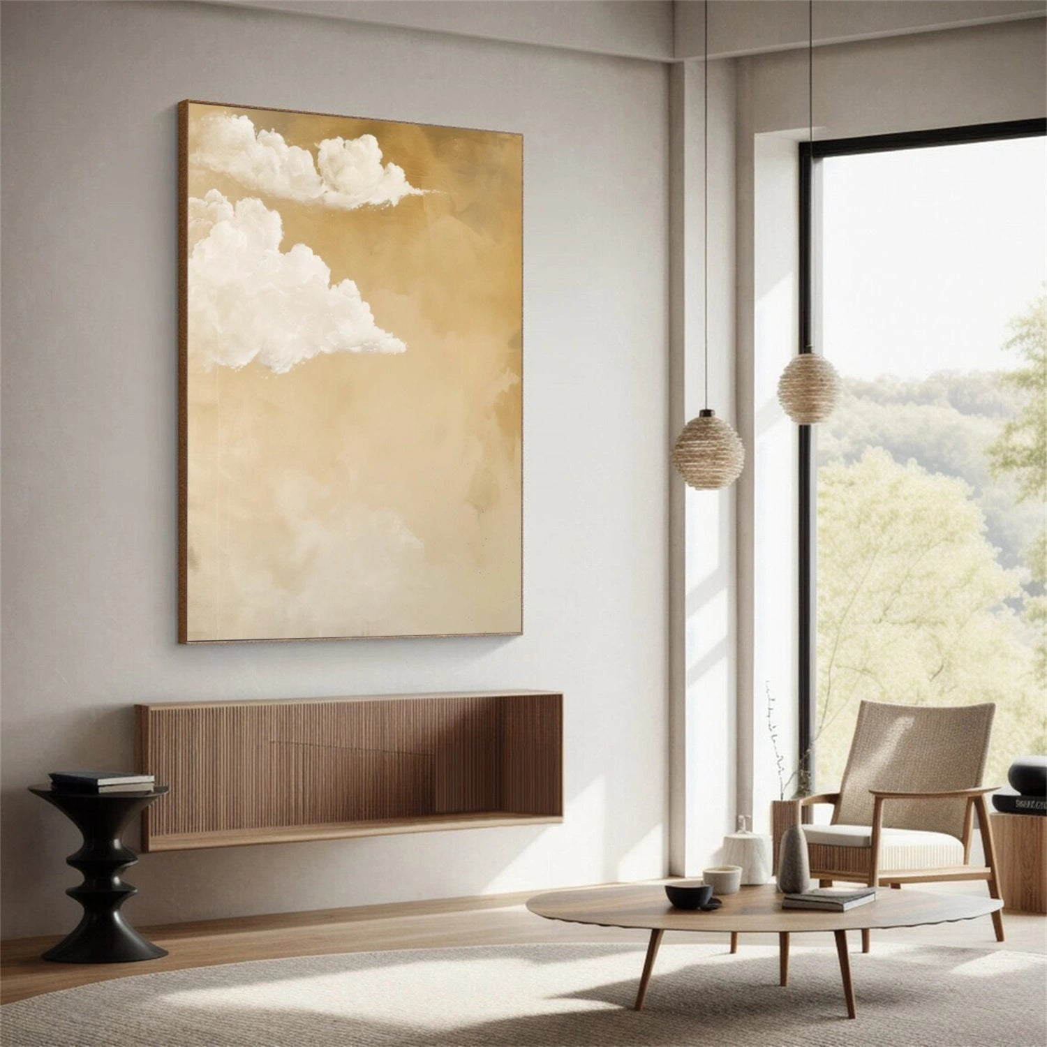 Minimalist Ocean And Sky Canvas Art #OC093