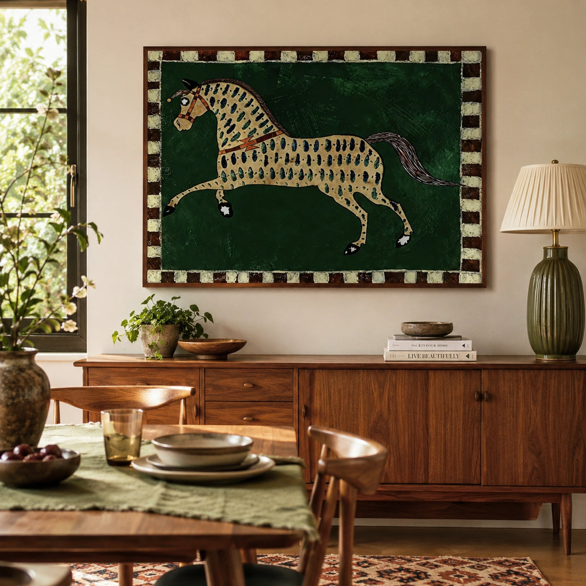 Abstract Animal Horse Canvas Art #DW159