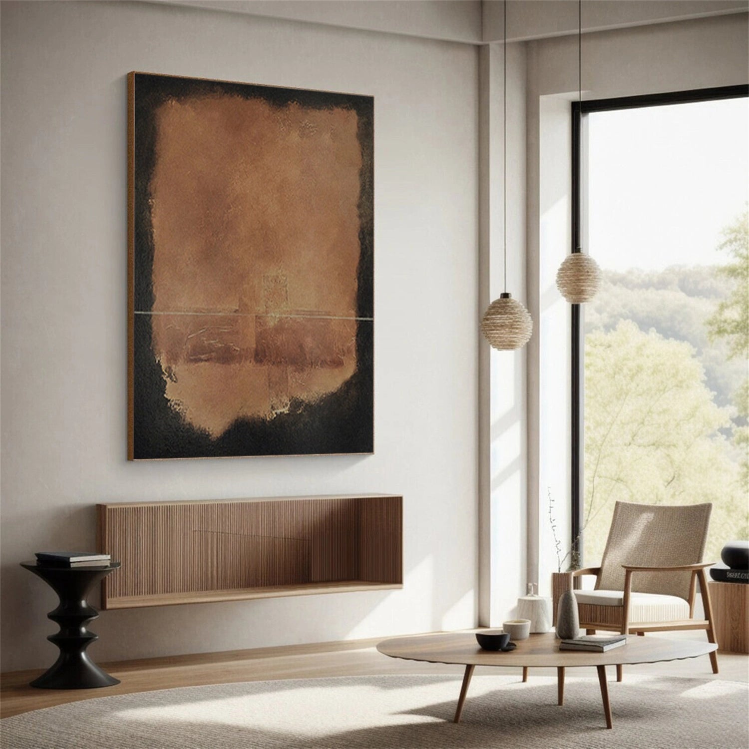 Brown and Black Wabi Sabi Wall Art #VS207